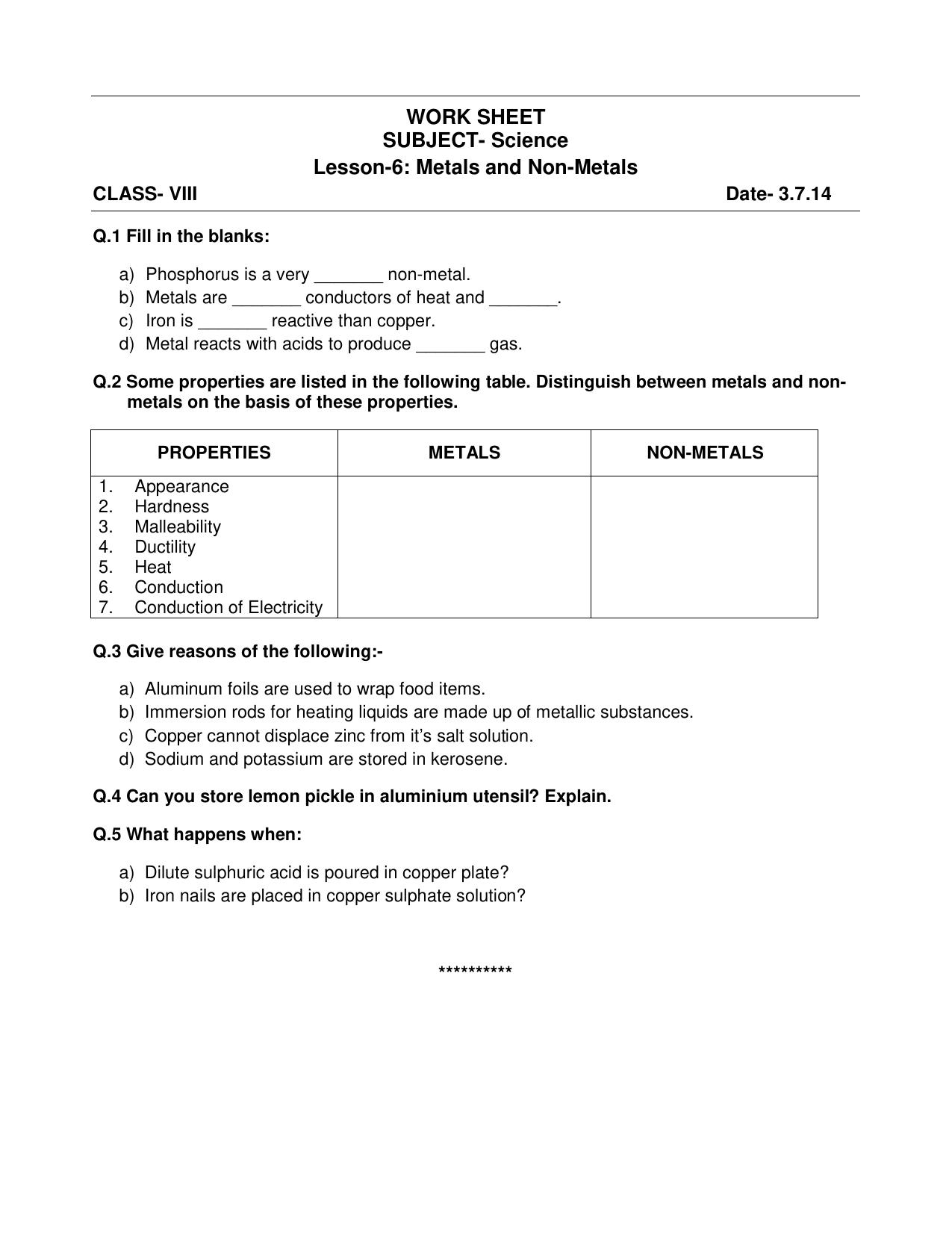 CBSE Worksheets for Class 8 Mathematics Rational Numbers sample papers - Page 6