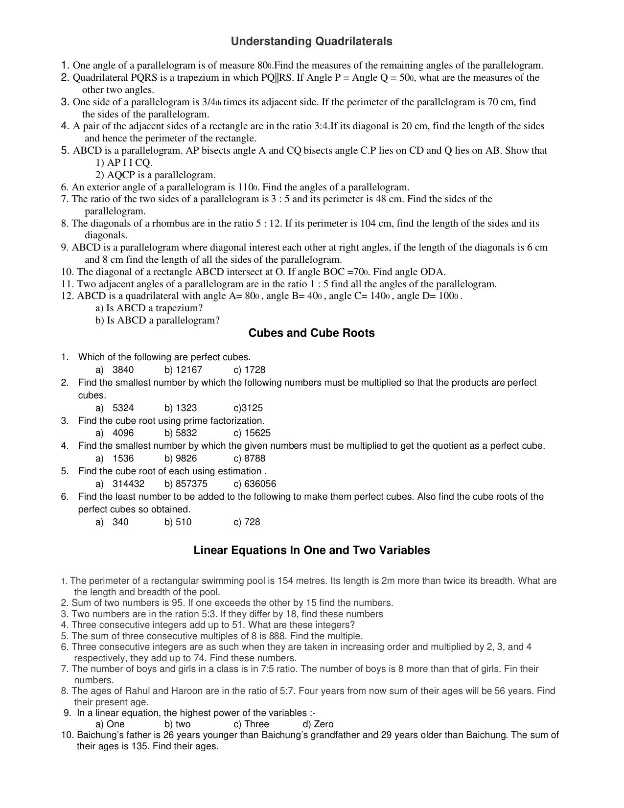 CBSE Worksheets for Class 8 Mathematics Rational Numbers sample papers - Page 32