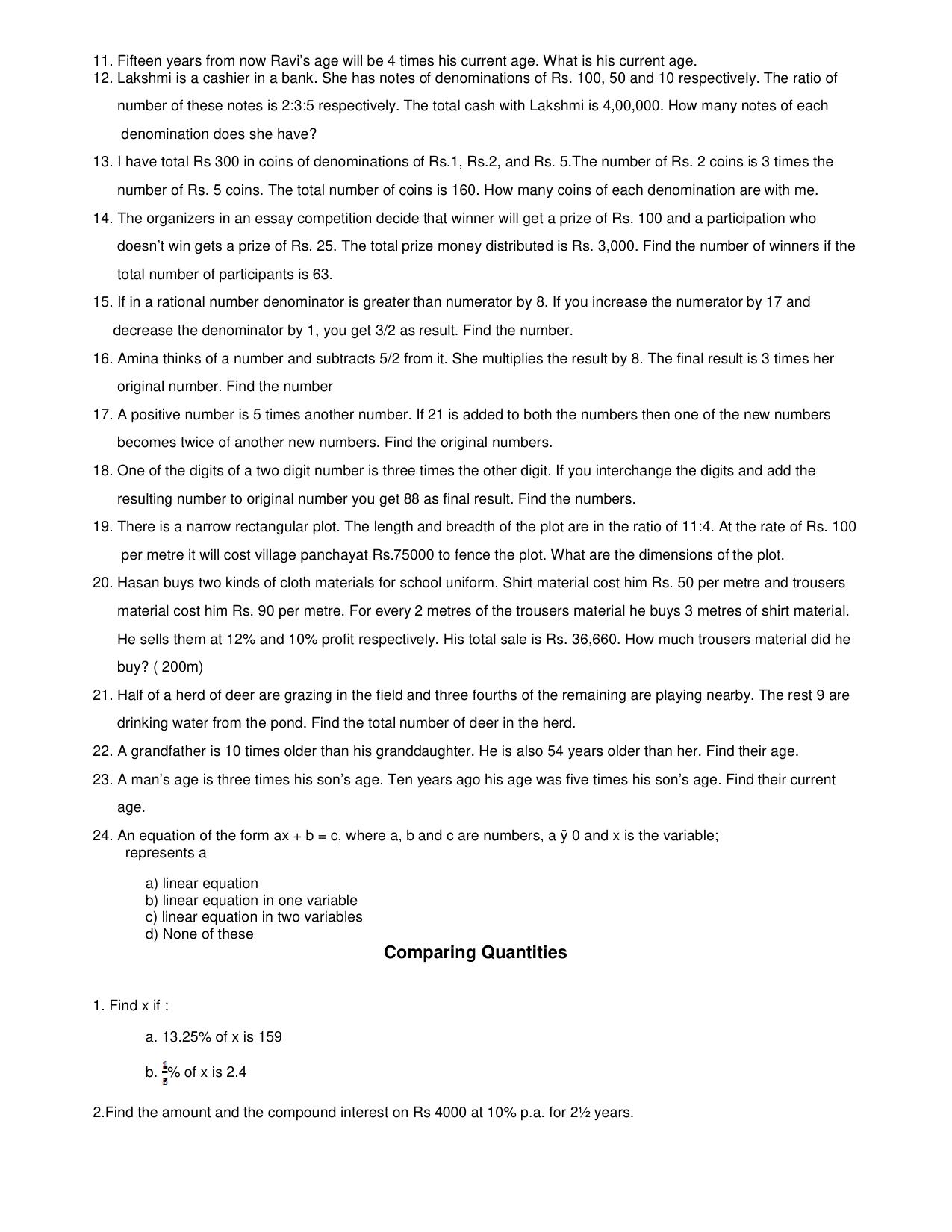 CBSE Worksheets for Class 8 Mathematics Rational Numbers sample papers - Page 33