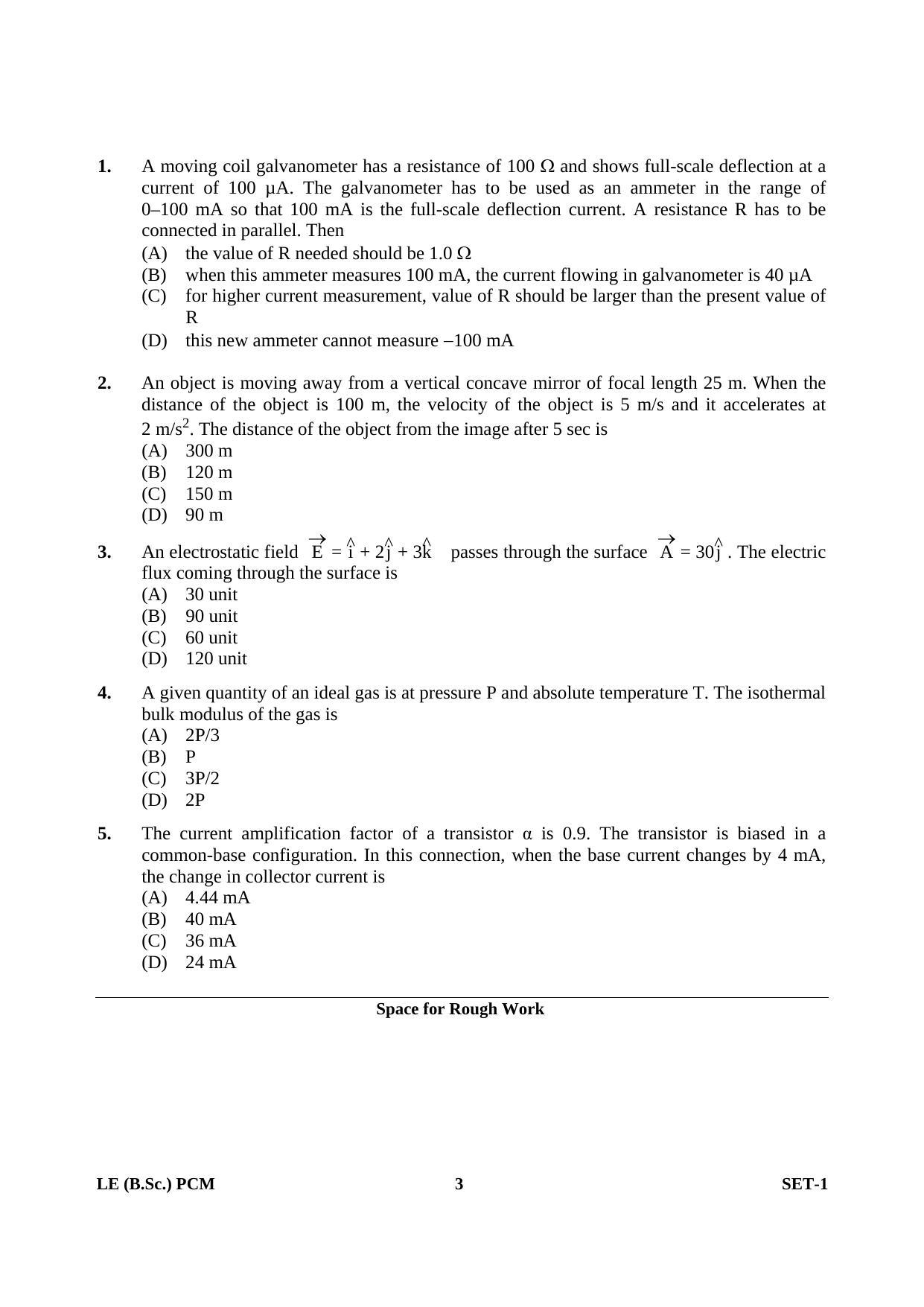 OJEE 2013 LE B.Sc PCM Set 1 Question Paper - Page 2