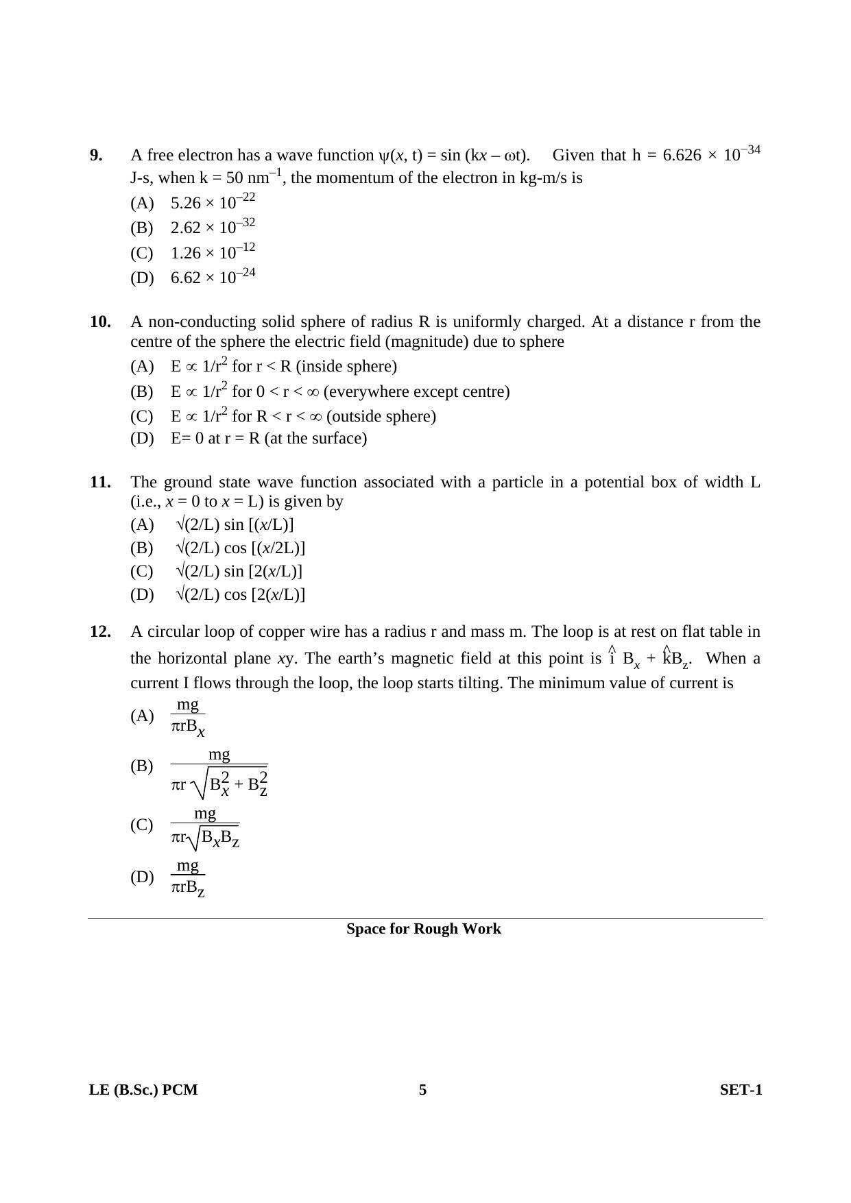 OJEE 2013 LE B.Sc PCM Set 1 Question Paper - Page 4