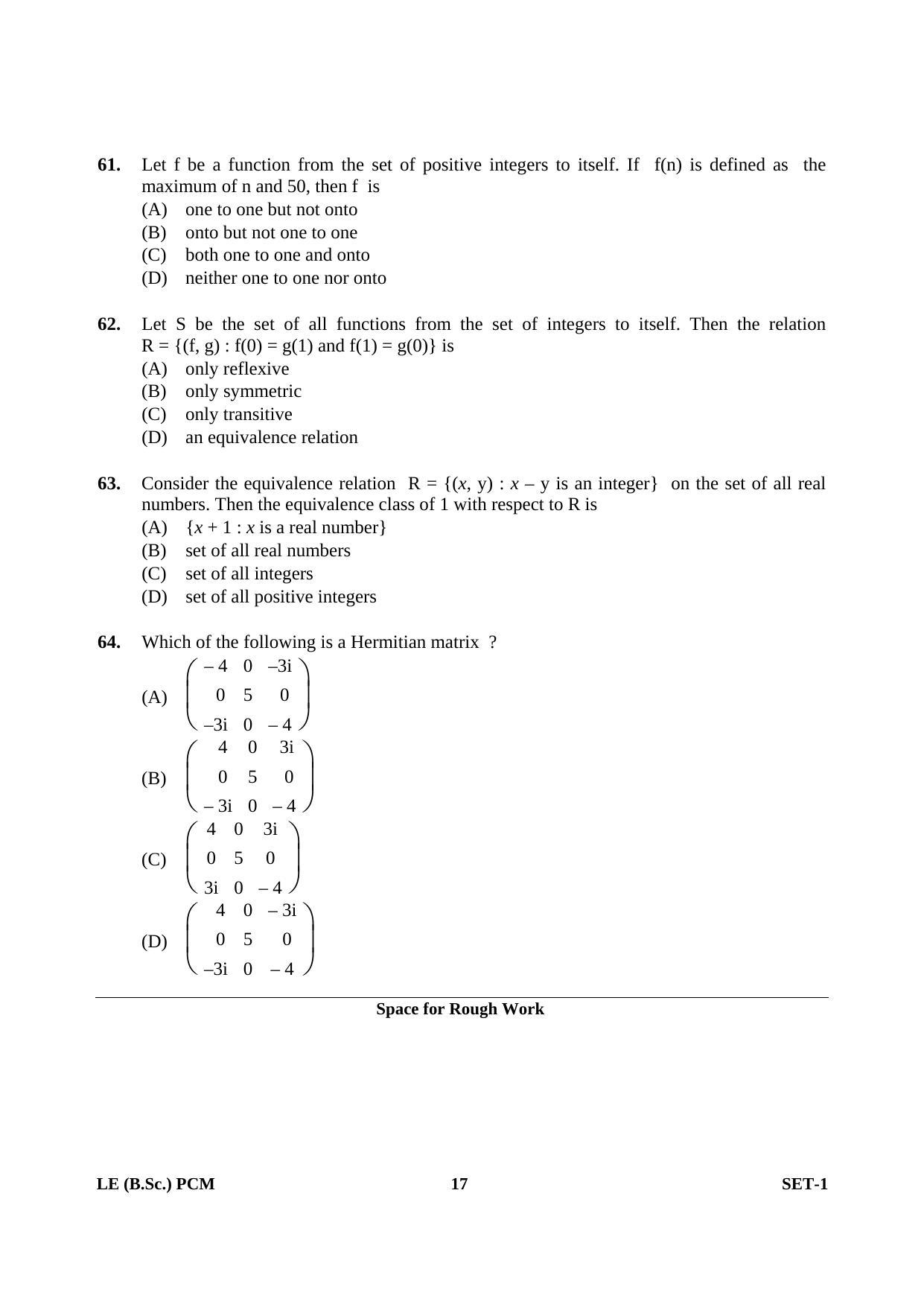 OJEE 2013 LE B.Sc PCM Set 1 Question Paper - Page 16