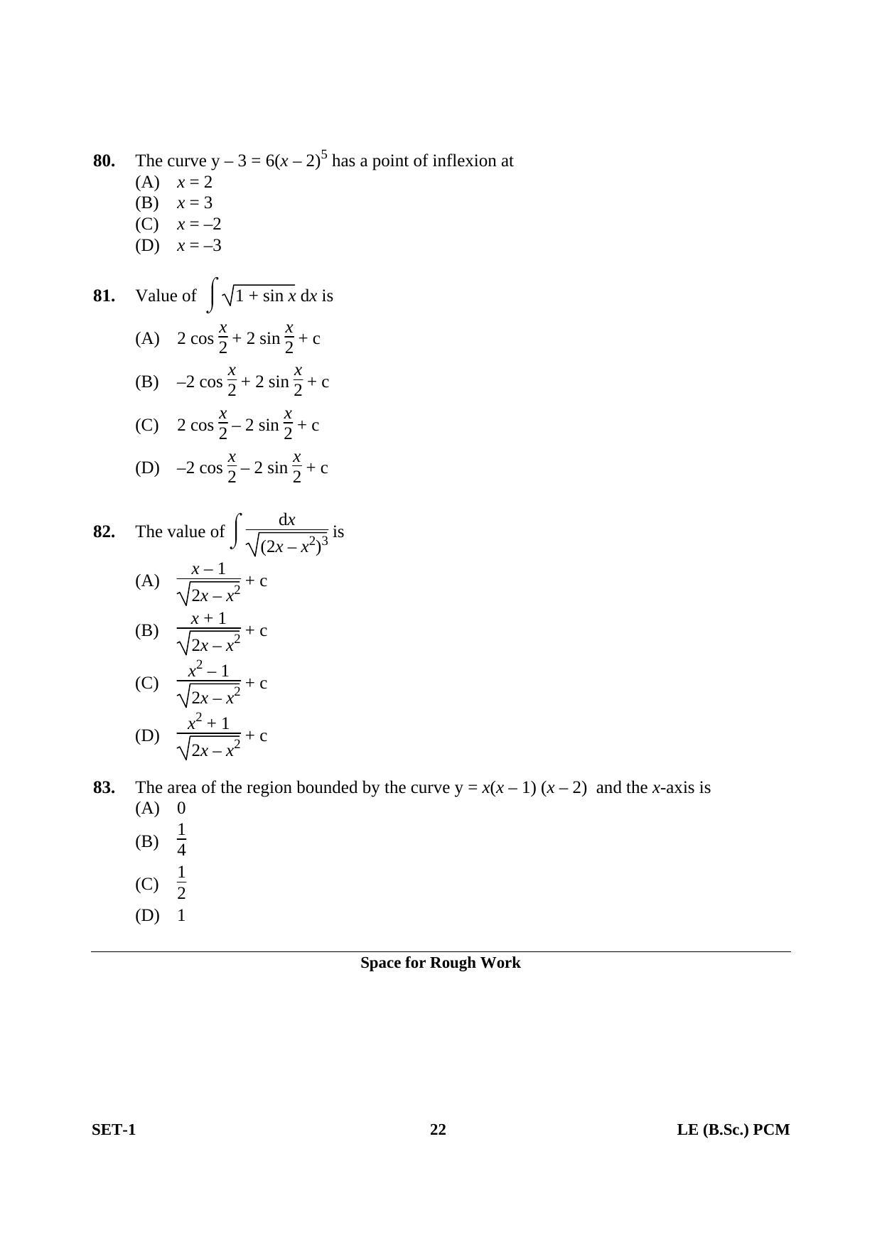 OJEE 2013 LE B.Sc PCM Set 1 Question Paper - Page 21