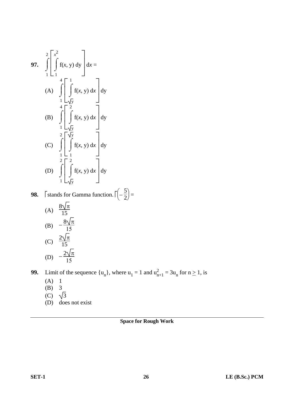 OJEE 2013 LE B.Sc PCM Set 1 Question Paper - Page 25