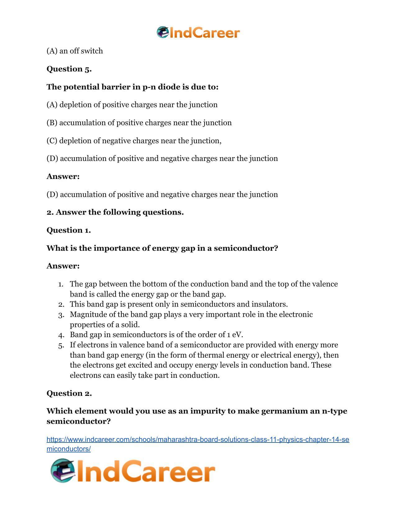 Maharashtra Board Solutions Class 11-Physics: Chapter 14- Semiconductors - Page 4