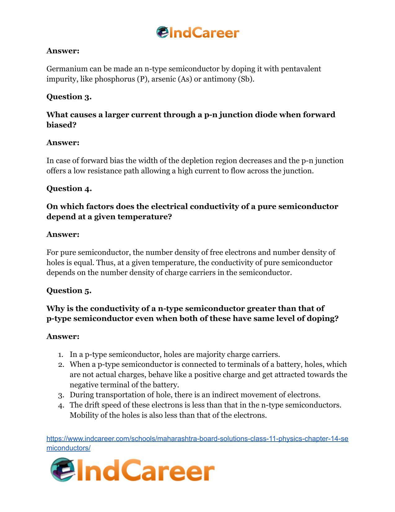 Maharashtra Board Solutions Class 11-Physics: Chapter 14- Semiconductors - Page 5