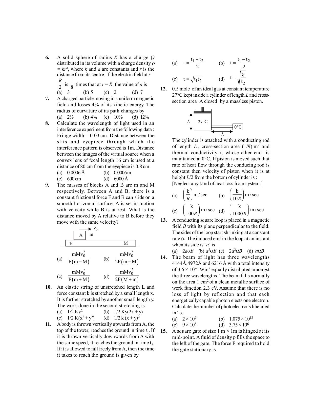 BITSAT 2015 Question Paper - Page 2