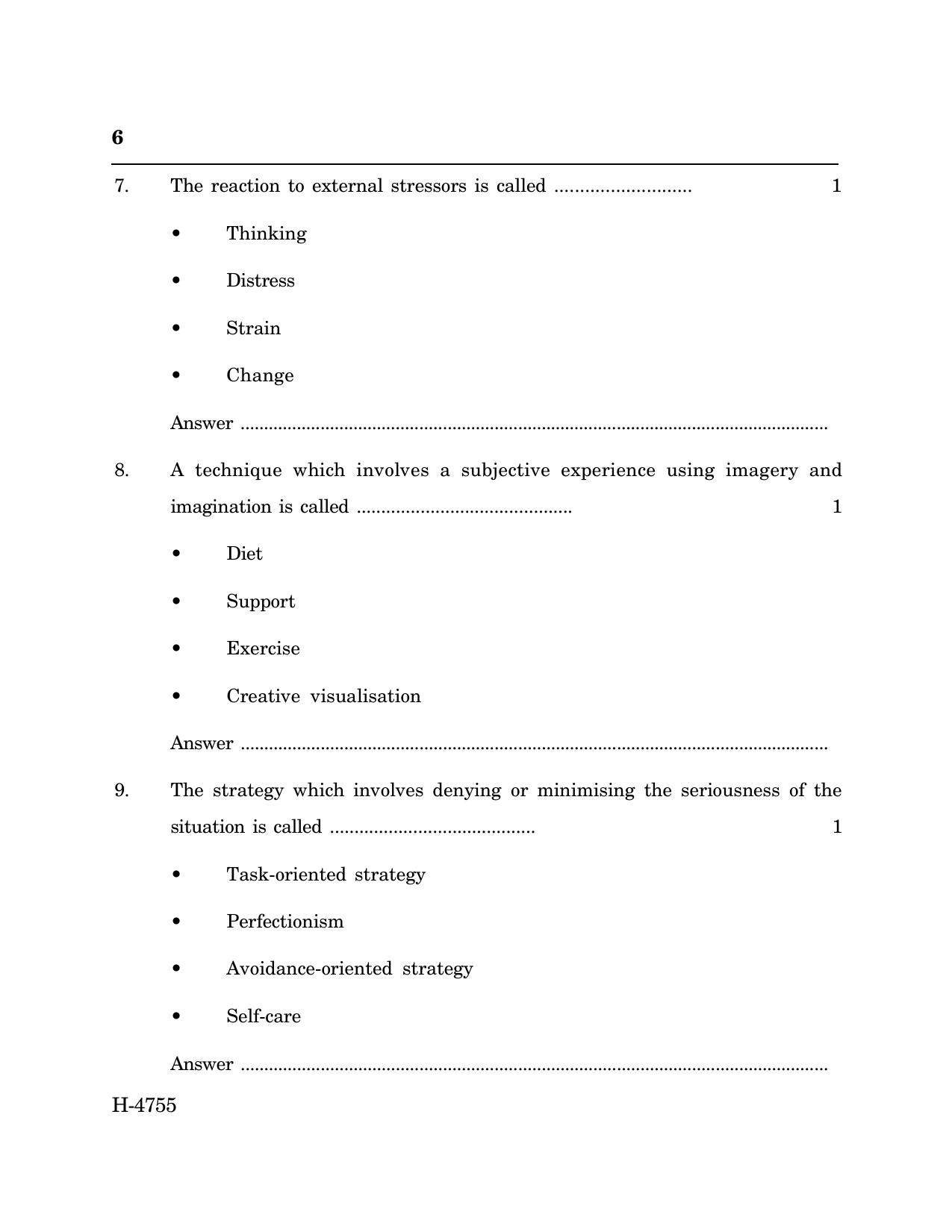 Goa Board Class 12 Psychology (CWSN) (March 2024) Question Paper - Page 6