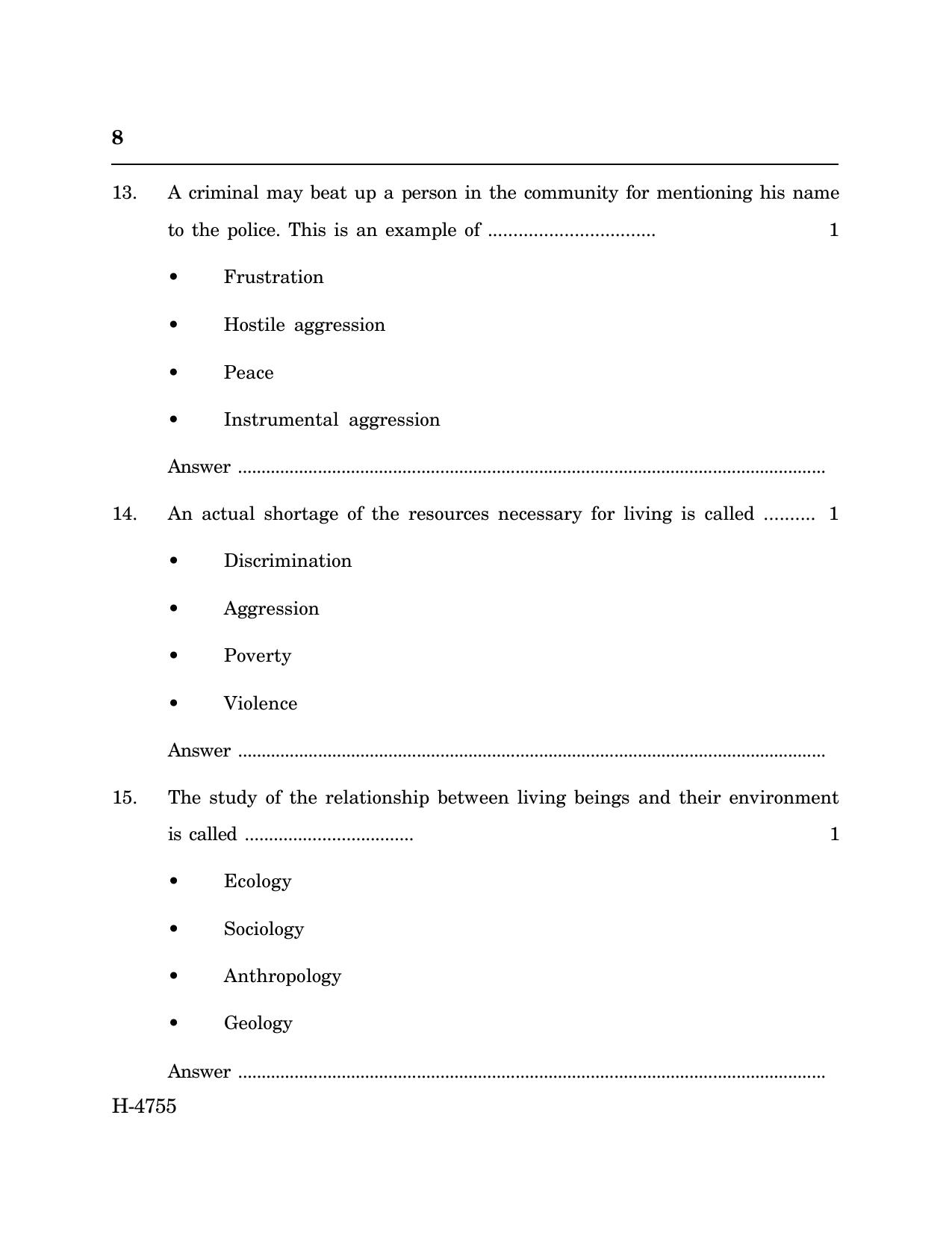 Goa Board Class 12 Psychology (CWSN) (March 2024) Question Paper - Page 8