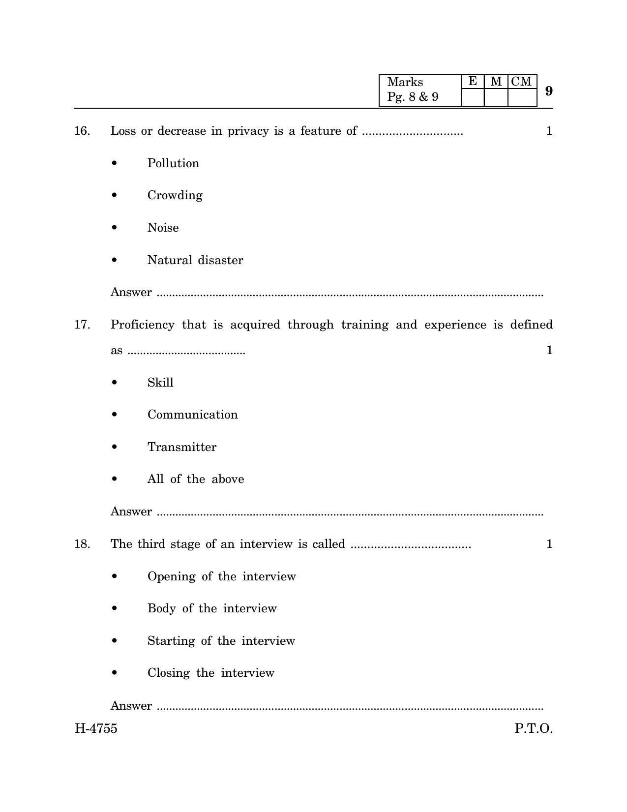 Goa Board Class 12 Psychology (CWSN) (March 2024) Question Paper - Page 9