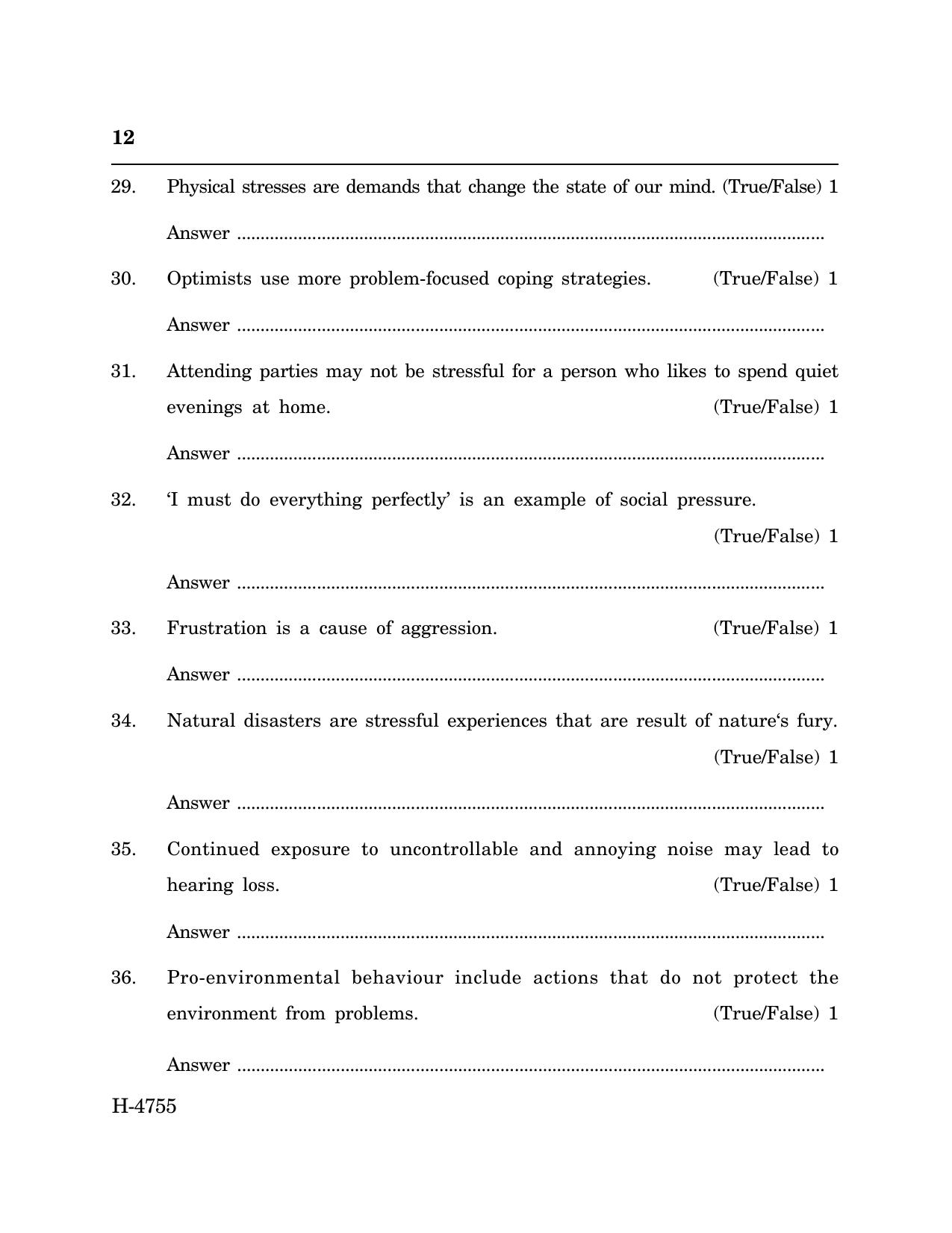 Goa Board Class 12 Psychology (CWSN) (March 2024) Question Paper - Page 12
