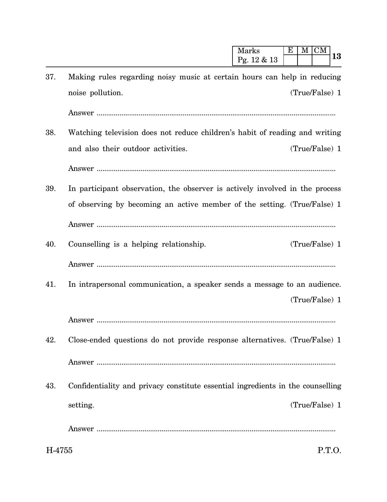 Goa Board Class 12 Psychology (CWSN) (March 2024) Question Paper - Page 13