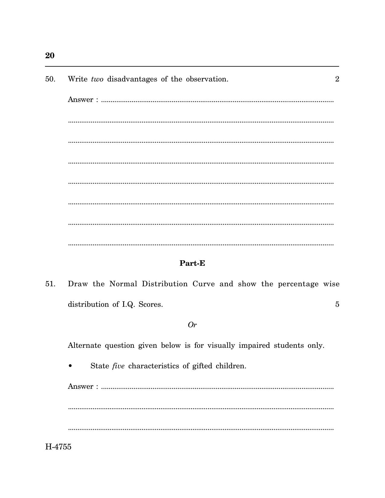 Goa Board Class 12 Psychology (CWSN) (March 2024) Question Paper - Page 20
