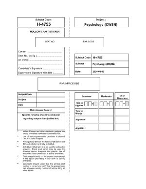 Goa Board Class 12 Psychology (CWSN) (March 2024) Question Paper