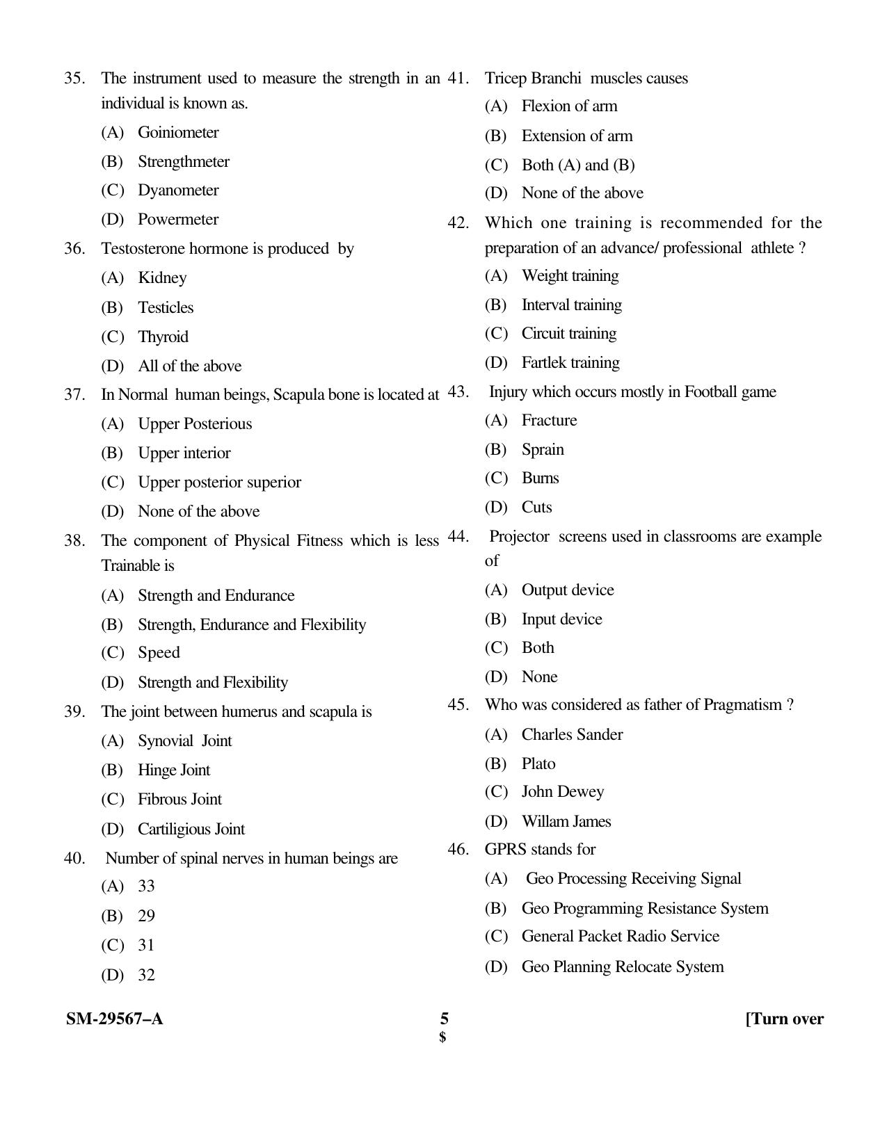 KUET 2023 M.P.Ed Question Paper - Page 5