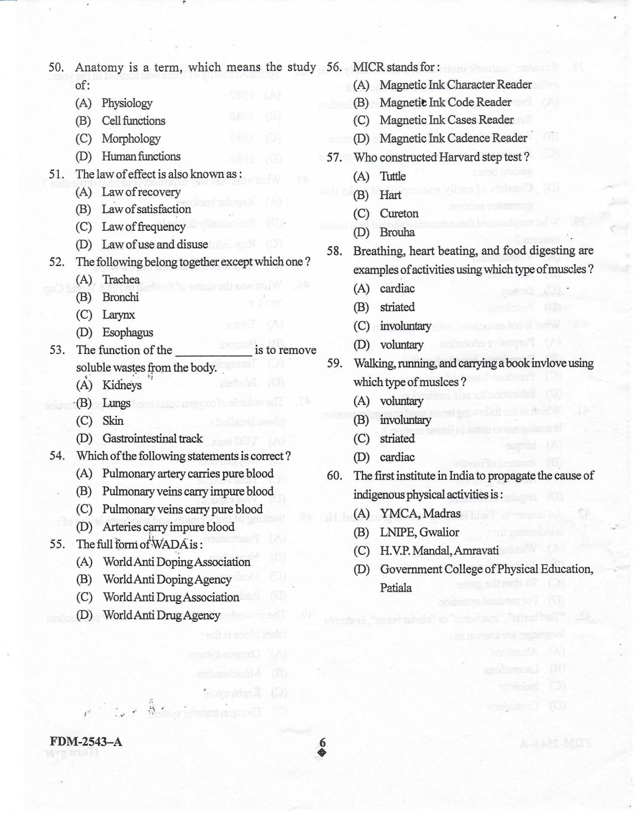 KUET 2023 M.P.Ed Question Paper - Page 20