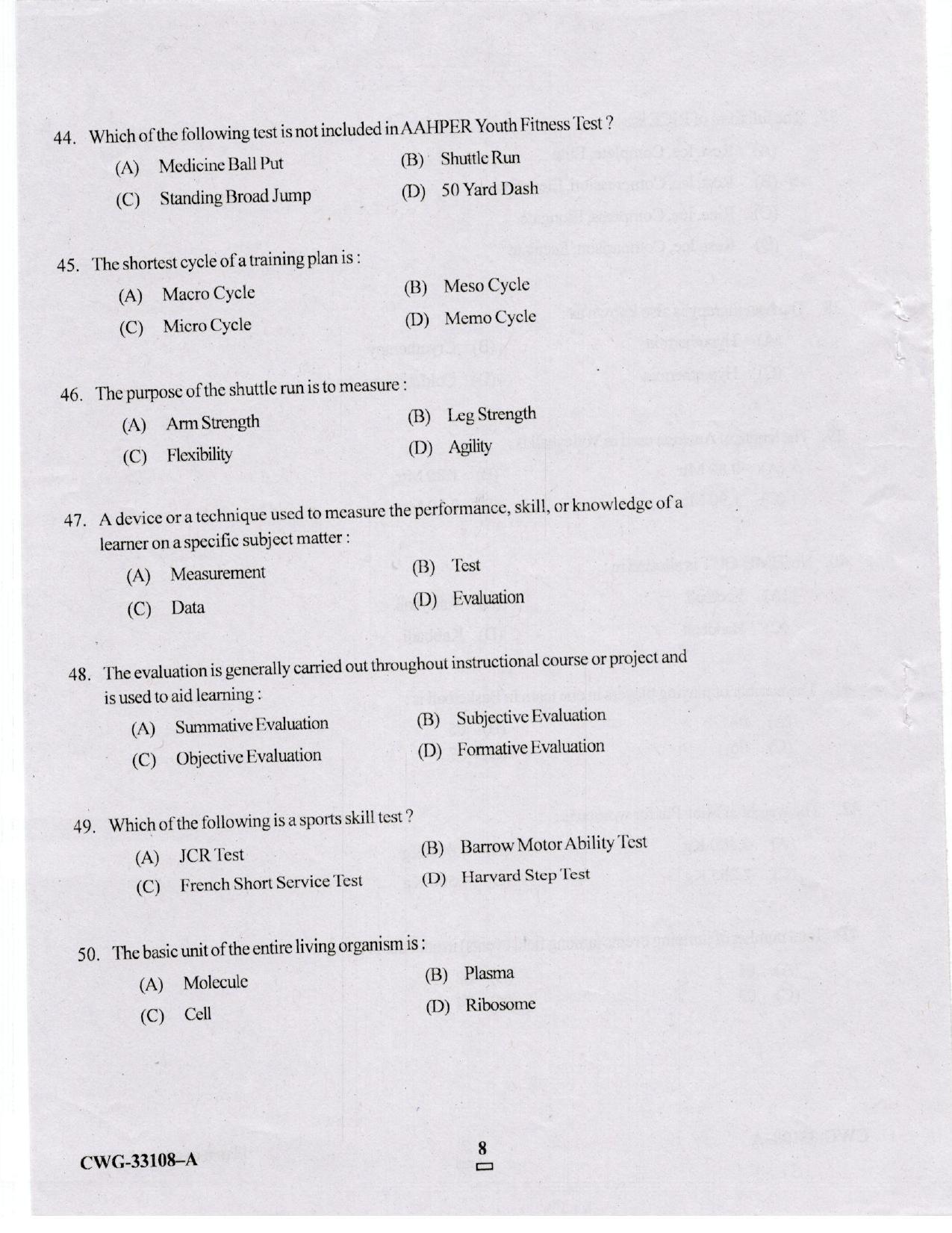 KUET 2023 M.P.Ed Question Paper - Page 34