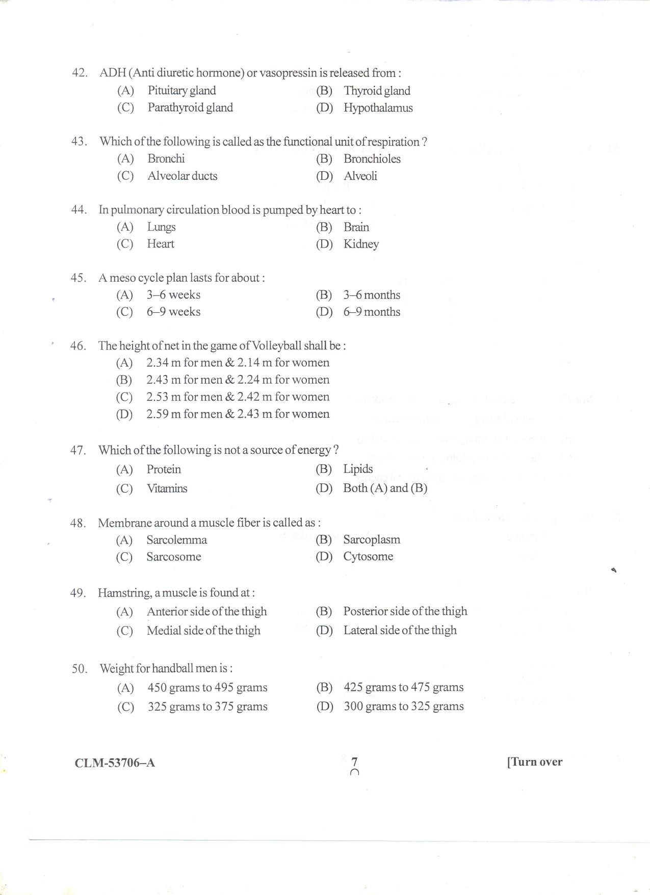 KUET 2023 M.P.Ed Question Paper - Page 42
