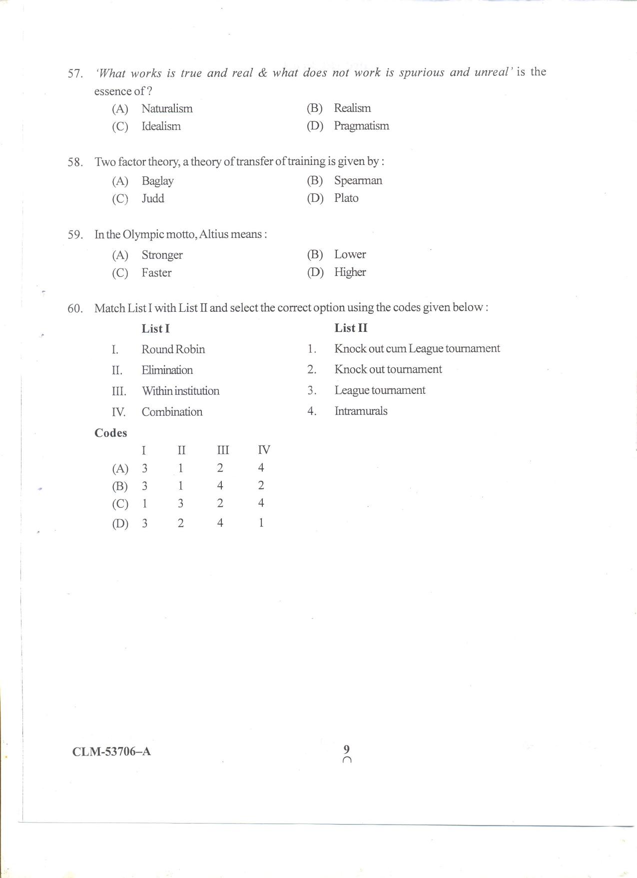 KUET 2023 M.P.Ed Question Paper - Page 44
