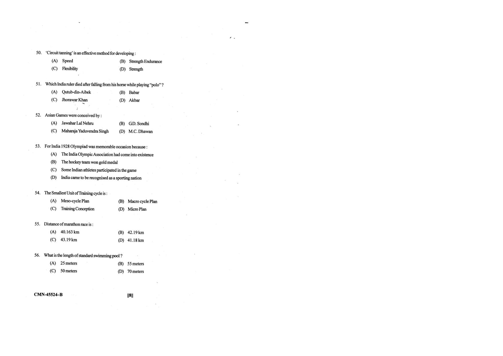 KUET 2023 M.P.Ed Question Paper - Page 51