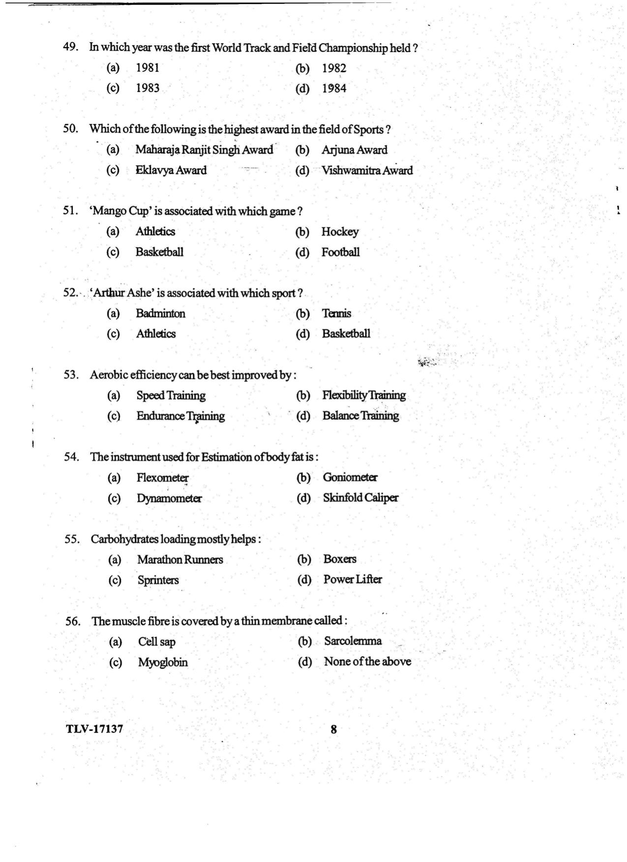 KUET 2023 M.P.Ed Question Paper - Page 59
