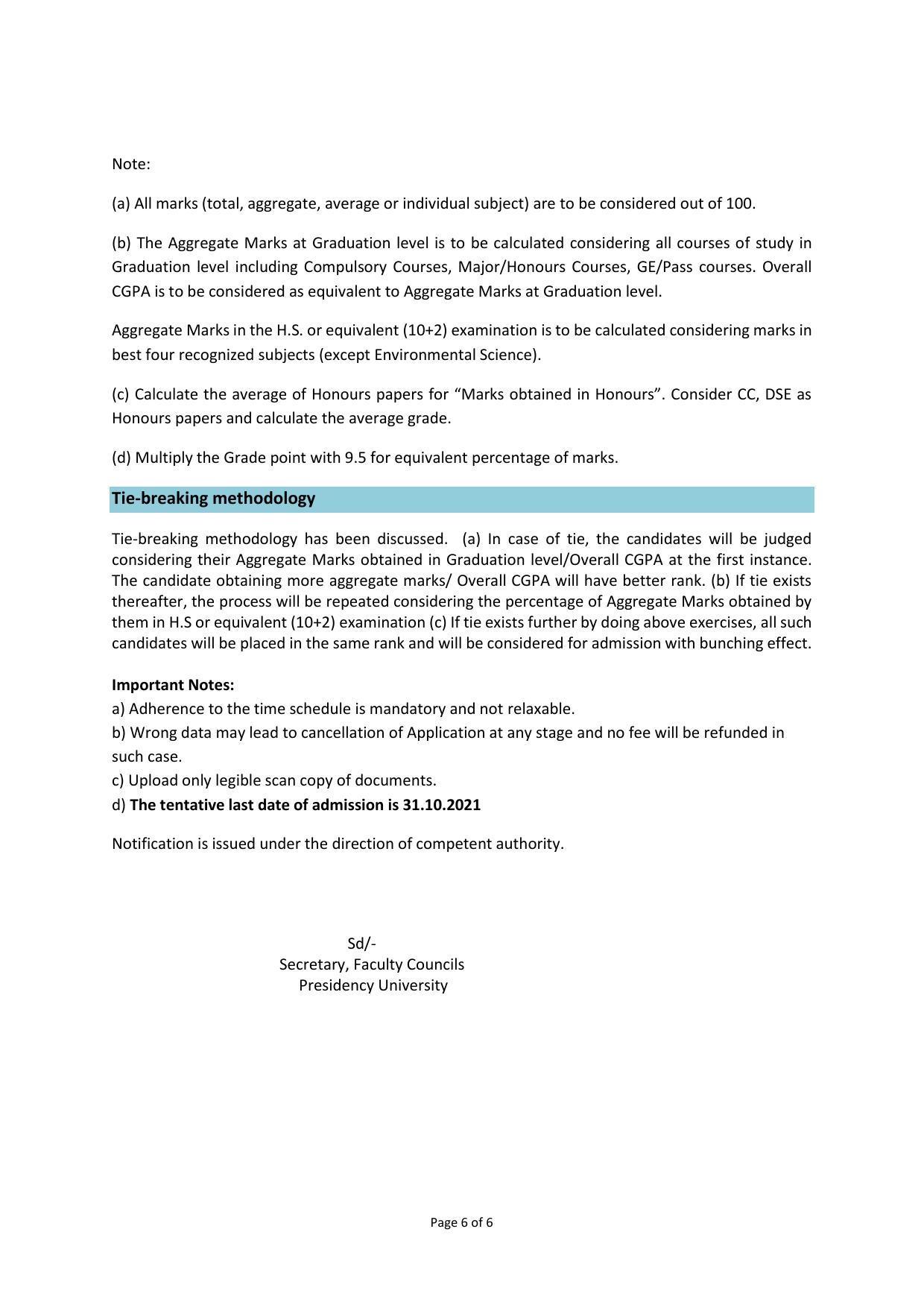 Presidency University, Kolkata PG- Prospectus 2021-22 - Page 6
