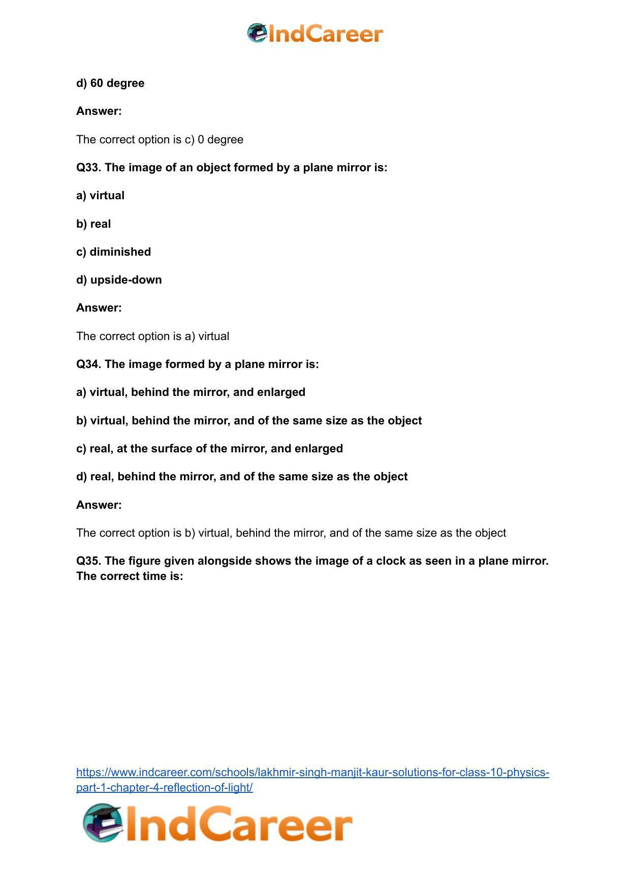 Lakhmir Singh Manjit Kaur Solutions for Class 10 Physics (Part 1) Chapter 4- Reflection of Light - Page 15