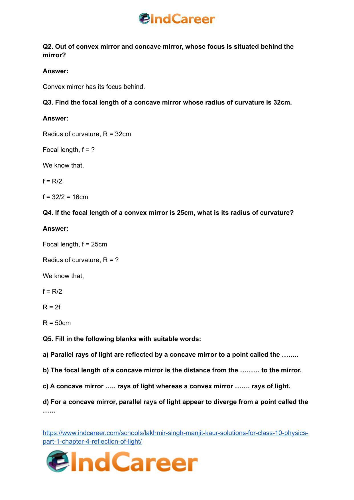 Lakhmir Singh Manjit Kaur Solutions for Class 10 Physics (Part 1) Chapter 4- Reflection of Light - Page 17