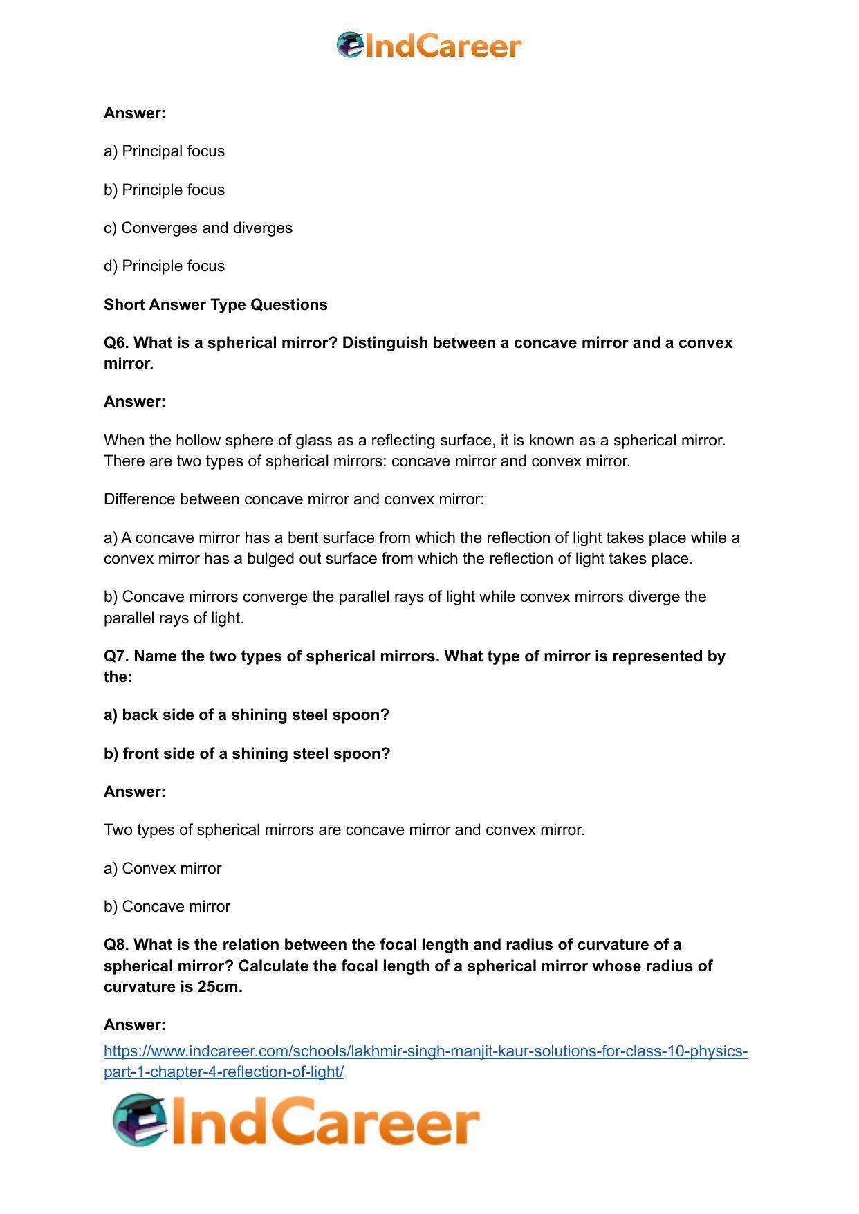 Lakhmir Singh Manjit Kaur Solutions for Class 10 Physics (Part 1) Chapter 4- Reflection of Light - Page 18