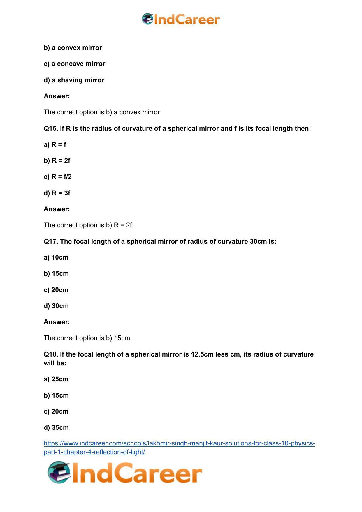 Lakhmir Singh Manjit Kaur Solutions for Class 10 Physics (Part 1) Chapter 4- Reflection of Light - Page 24