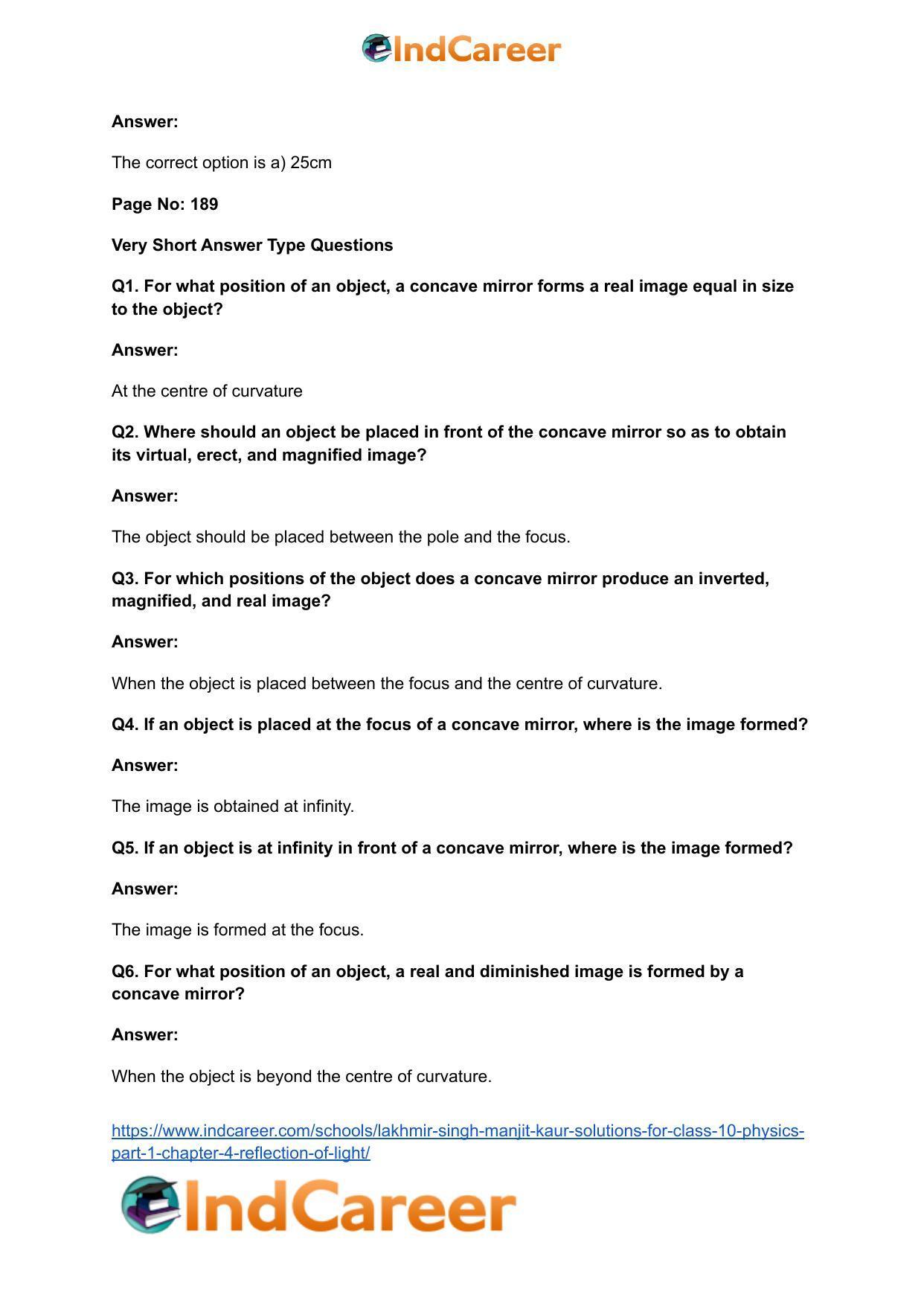 Lakhmir Singh Manjit Kaur Solutions for Class 10 Physics (Part 1) Chapter 4- Reflection of Light - Page 25