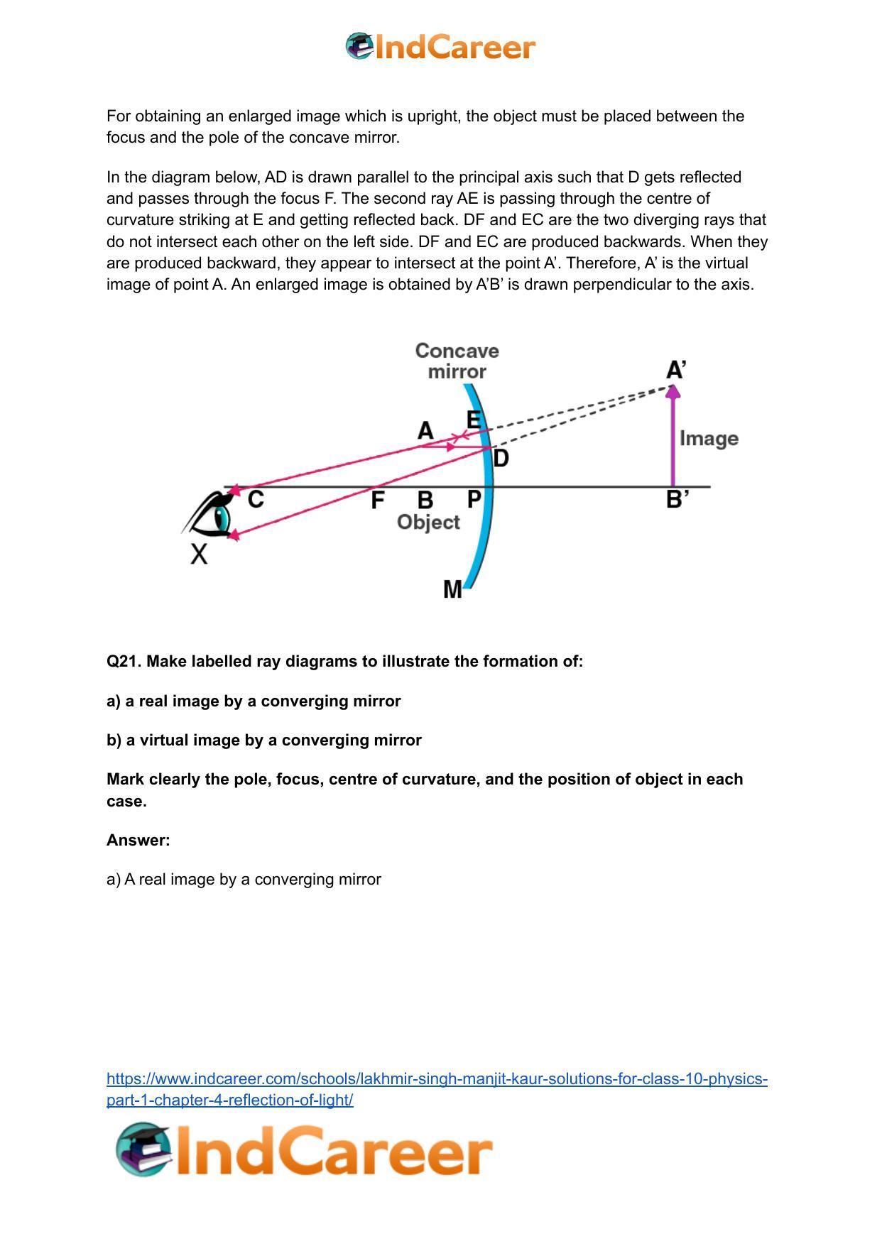 Lakhmir Singh Manjit Kaur Solutions for Class 10 Physics (Part 1) Chapter 4- Reflection of Light - Page 32
