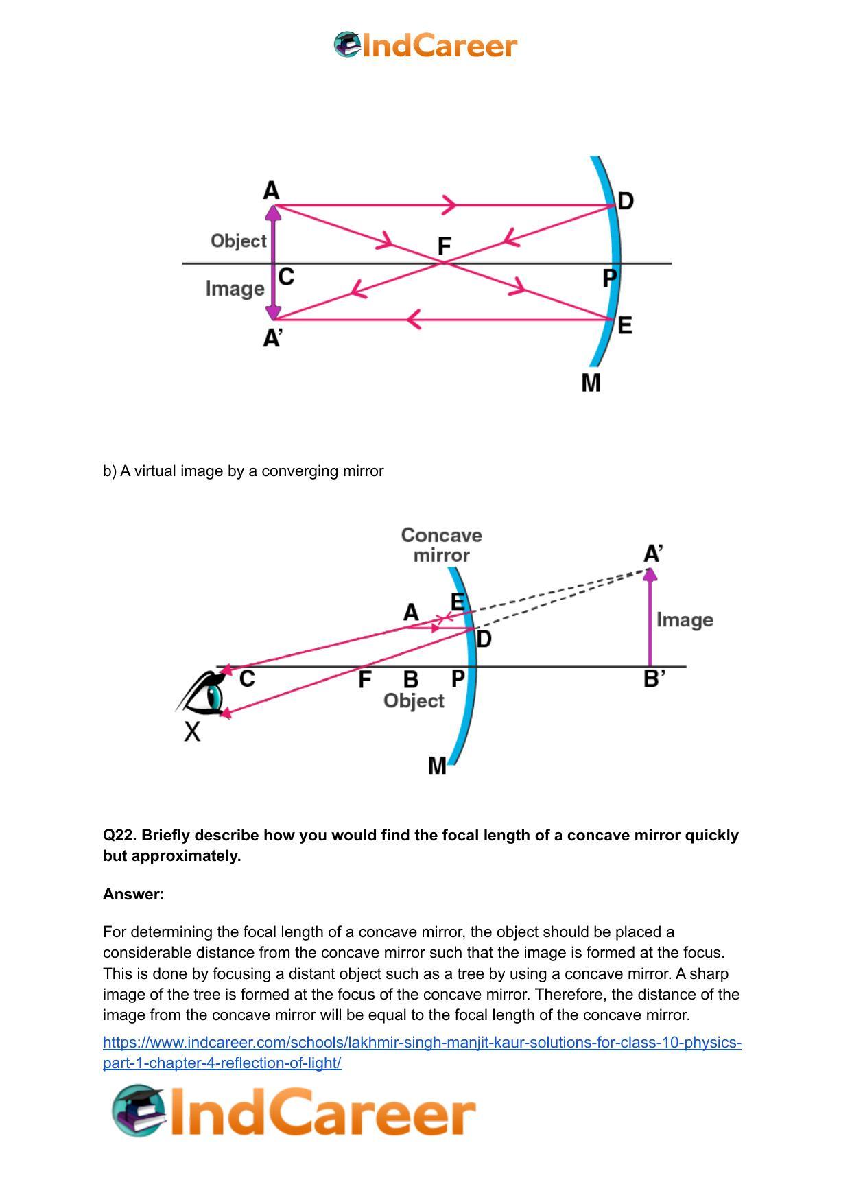 Lakhmir Singh Manjit Kaur Solutions for Class 10 Physics (Part 1) Chapter 4- Reflection of Light - Page 33
