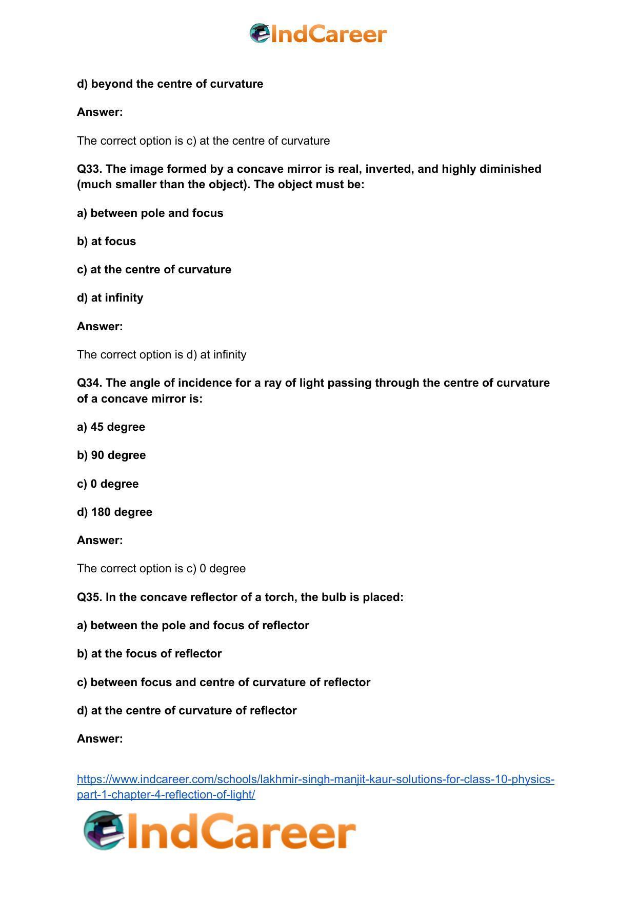 Lakhmir Singh Manjit Kaur Solutions for Class 10 Physics (Part 1) Chapter 4- Reflection of Light - Page 39
