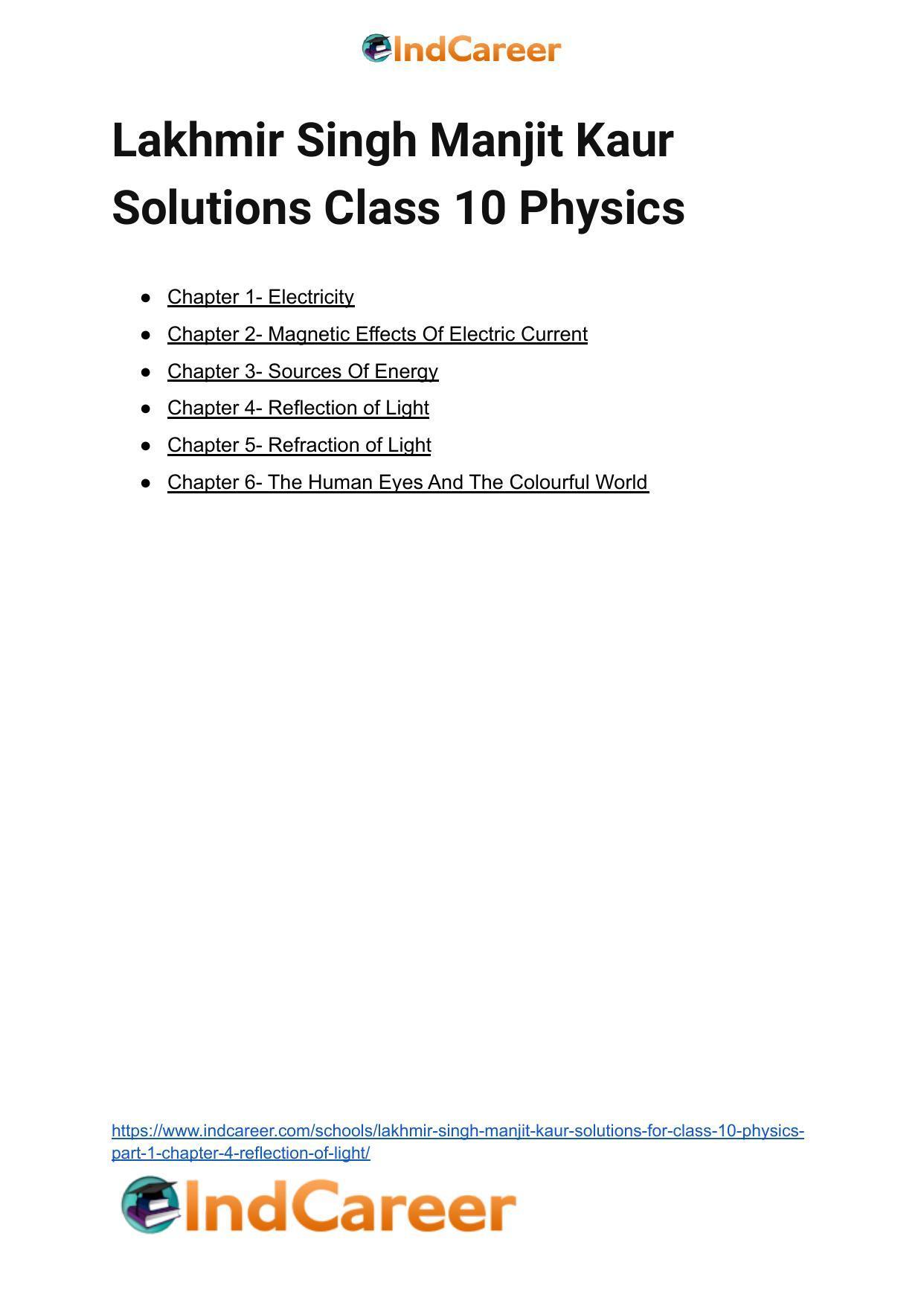 Lakhmir Singh Manjit Kaur Solutions for Class 10 Physics (Part 1) Chapter 4- Reflection of Light - Page 41