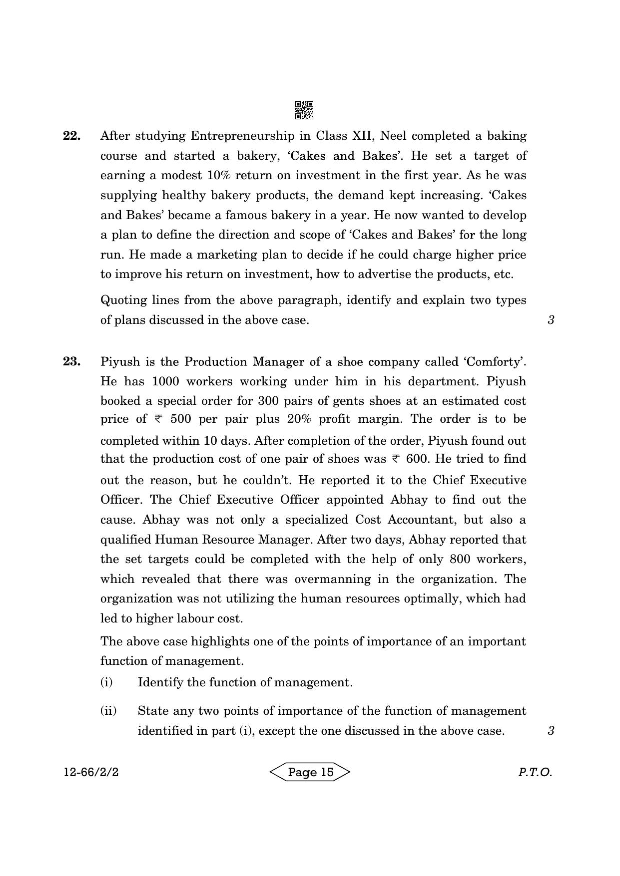 CBSE Class 12 2-2 Bussiness Studies 2024 Question Paper - Page 15