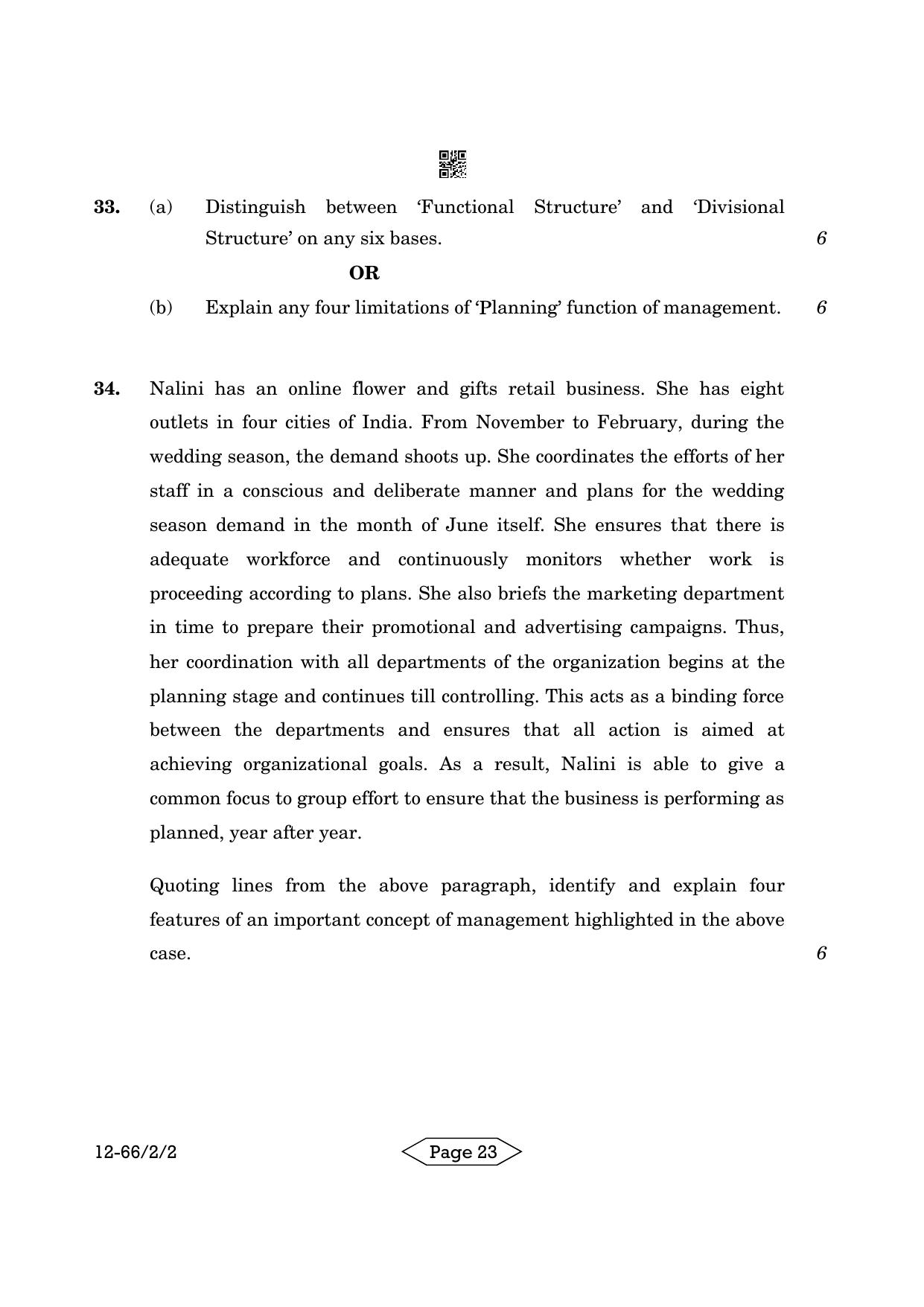 CBSE Class 12 2-2 Bussiness Studies 2024 Question Paper - Page 23