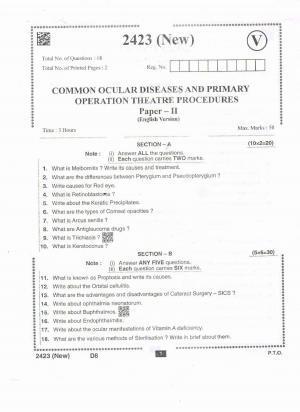 AP Intermediate 2nd Year Vocational Question Paper September-2021- Common_Occular_Disease&Primary_Operation_Theatre_Procedures-II