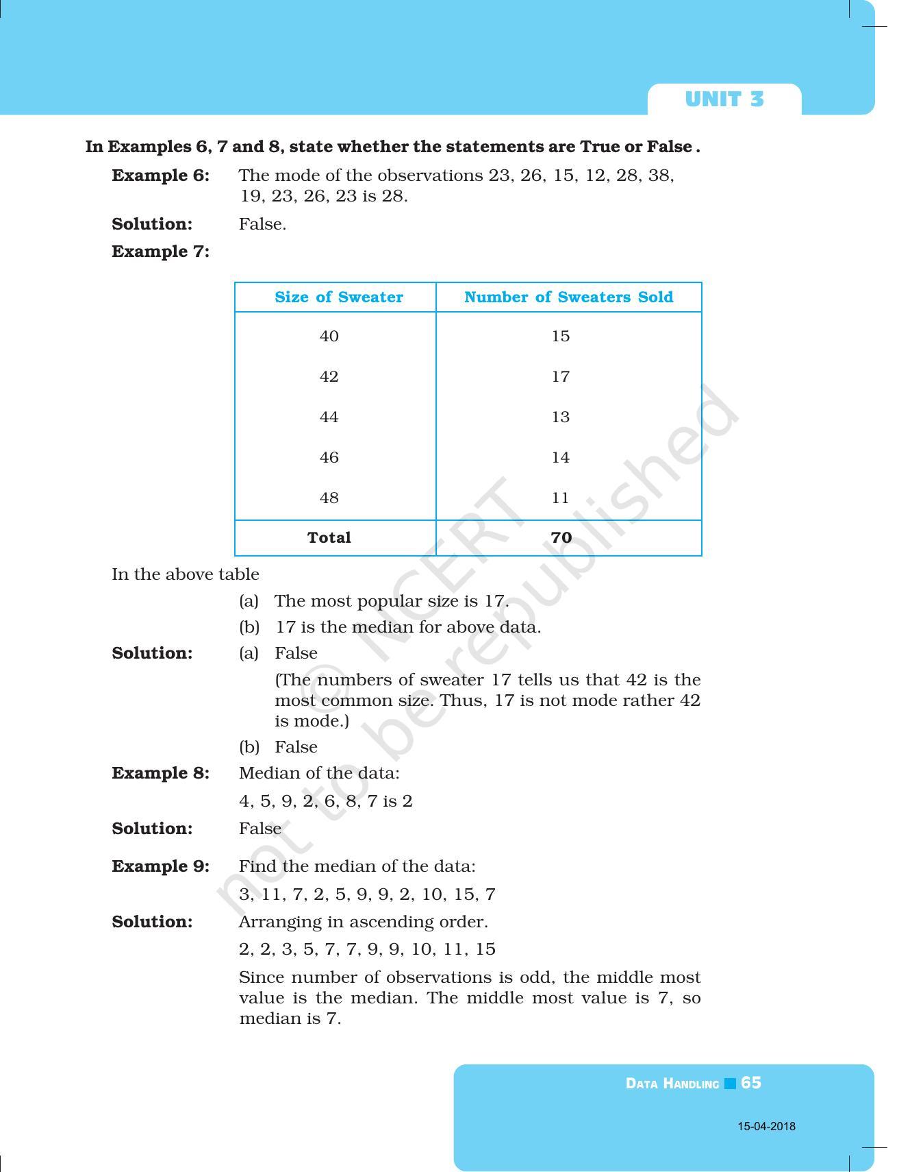 NCERT Exemplar Book for Class 7 Maths: Chapter 3- Data Handling - Page 3