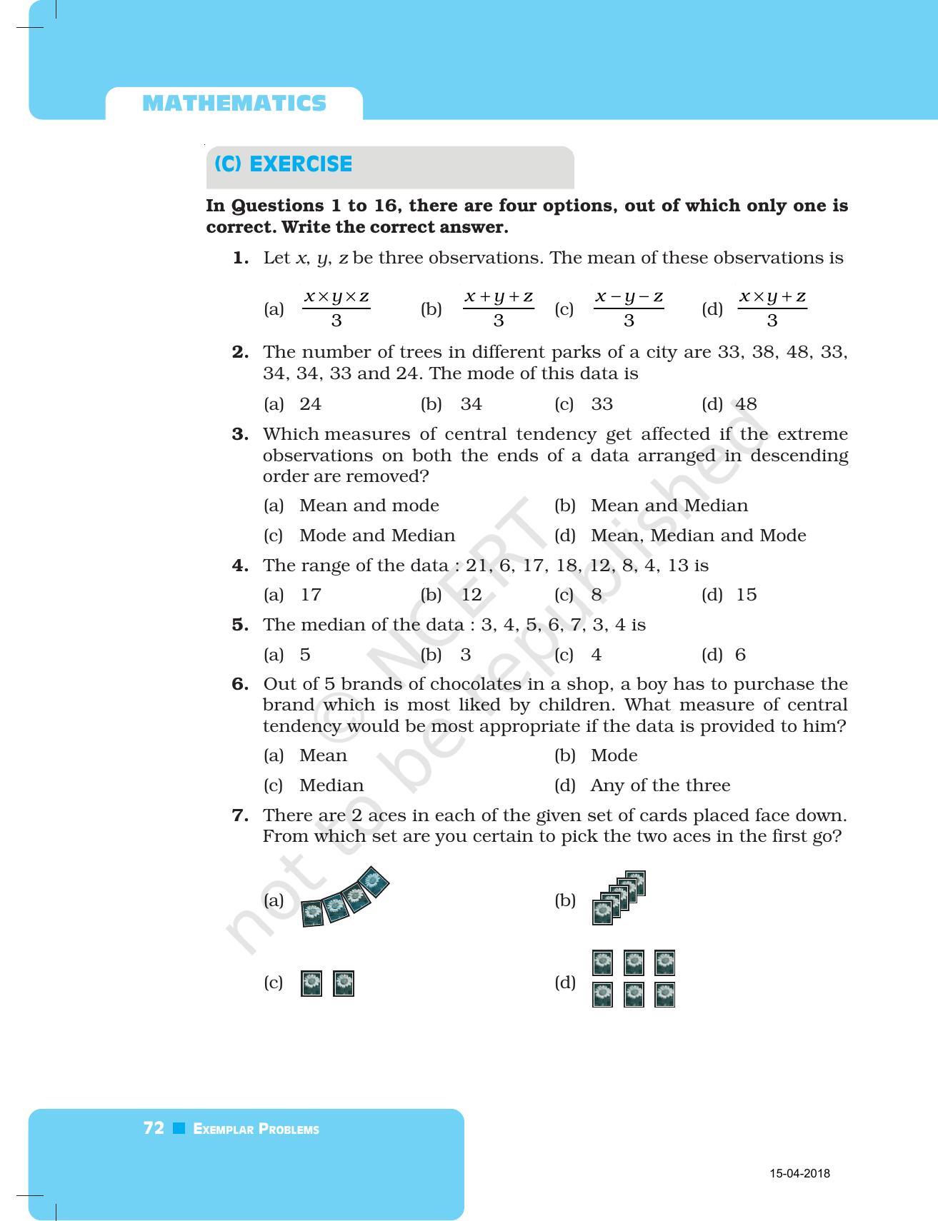 NCERT Exemplar Book for Class 7 Maths: Chapter 3- Data Handling - Page 10