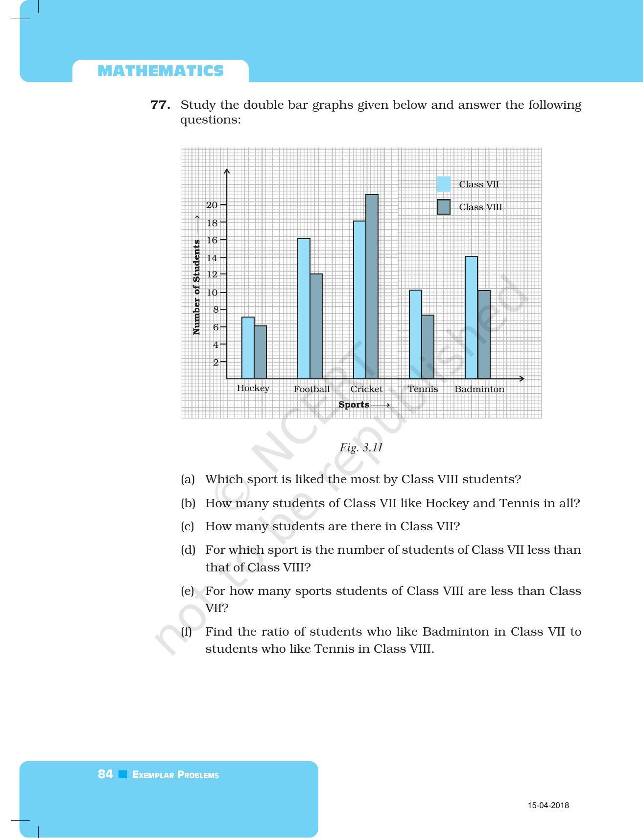 NCERT Exemplar Book for Class 7 Maths: Chapter 3- Data Handling - Page 22