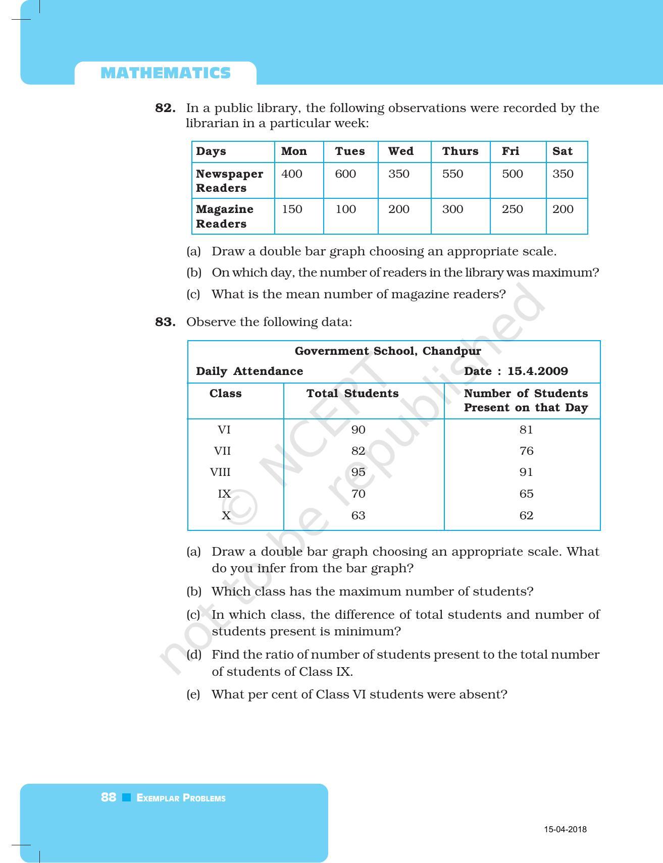 NCERT Exemplar Book for Class 7 Maths: Chapter 3- Data Handling - Page 26