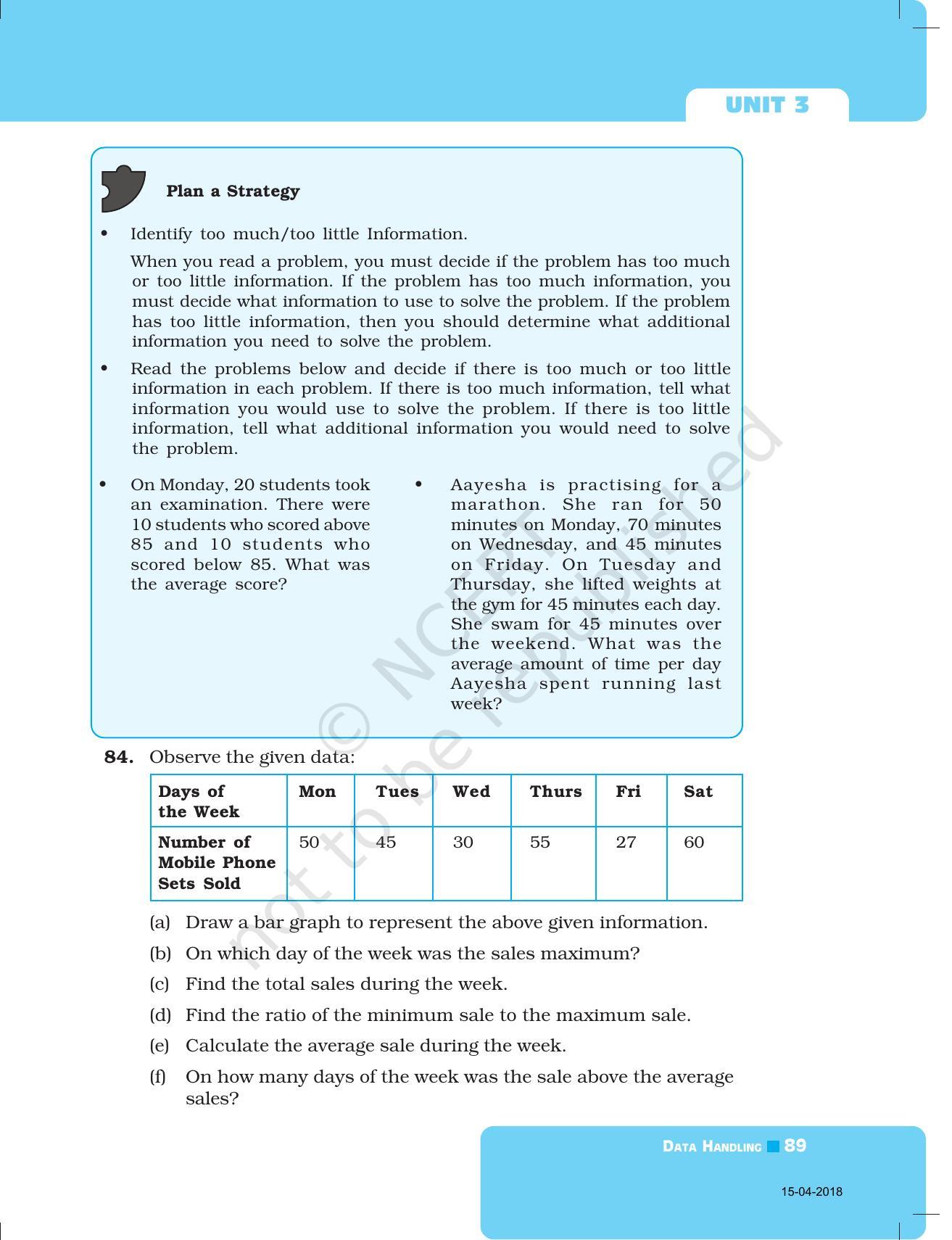 NCERT Exemplar Book for Class 7 Maths: Chapter 3- Data Handling - Page 27