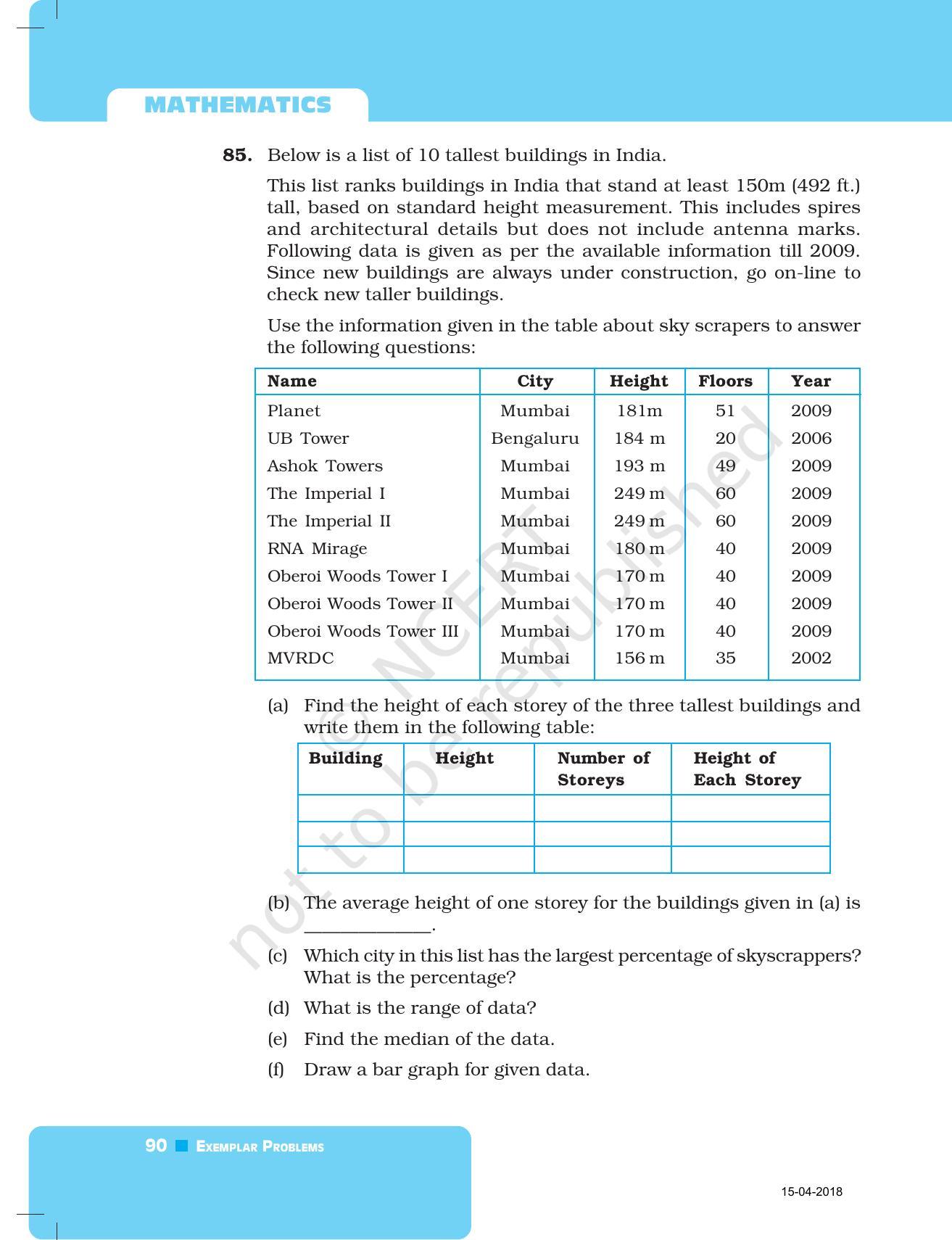 NCERT Exemplar Book for Class 7 Maths: Chapter 3- Data Handling - Page 28