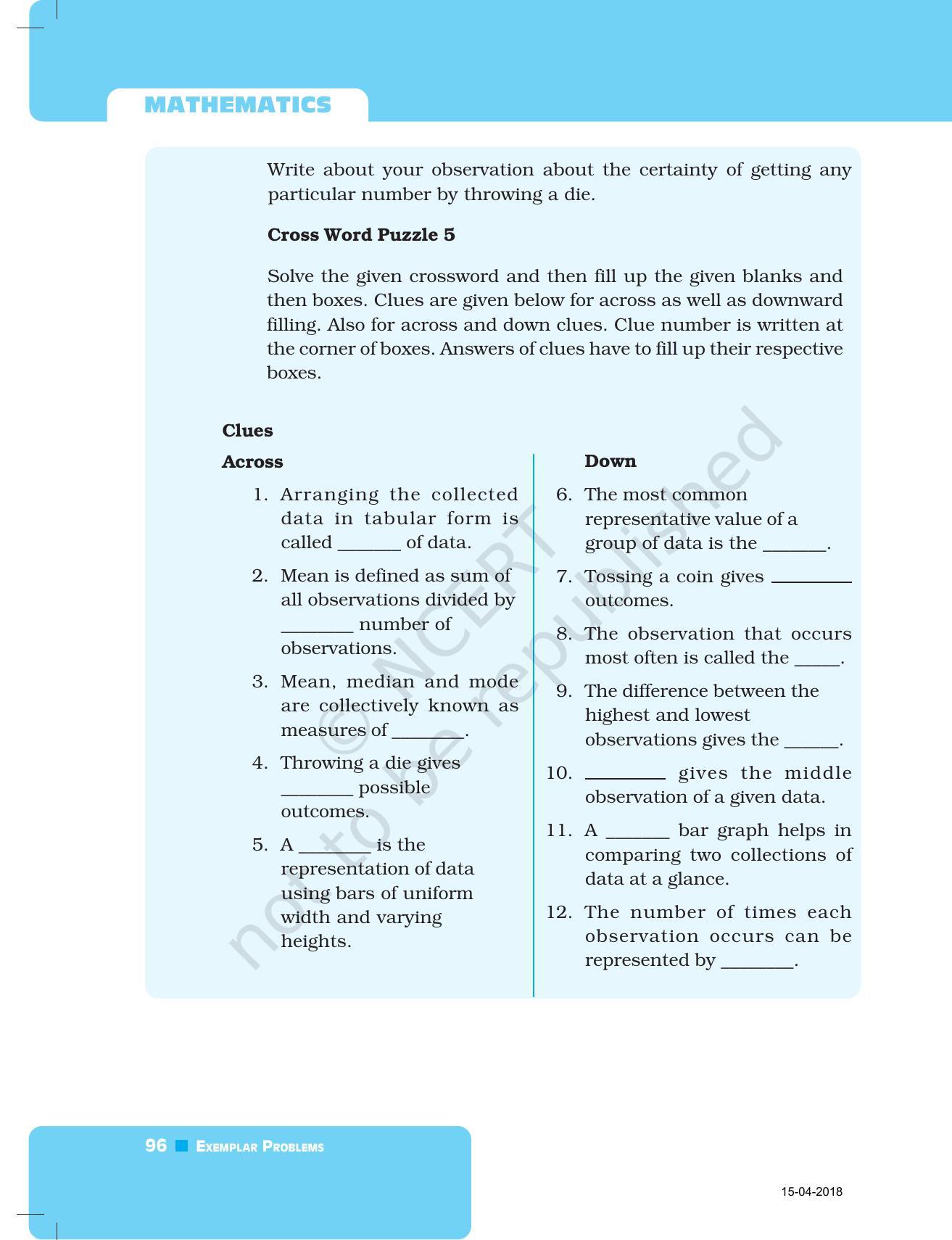 NCERT Exemplar Book for Class 7 Maths: Chapter 3- Data Handling - Page 34