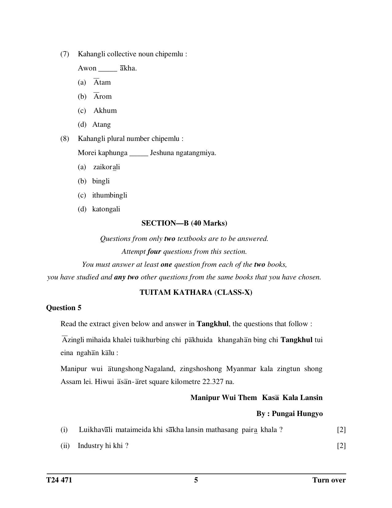 ICSE Class 10 Tangkhul 2024 Question Paper - Page 5