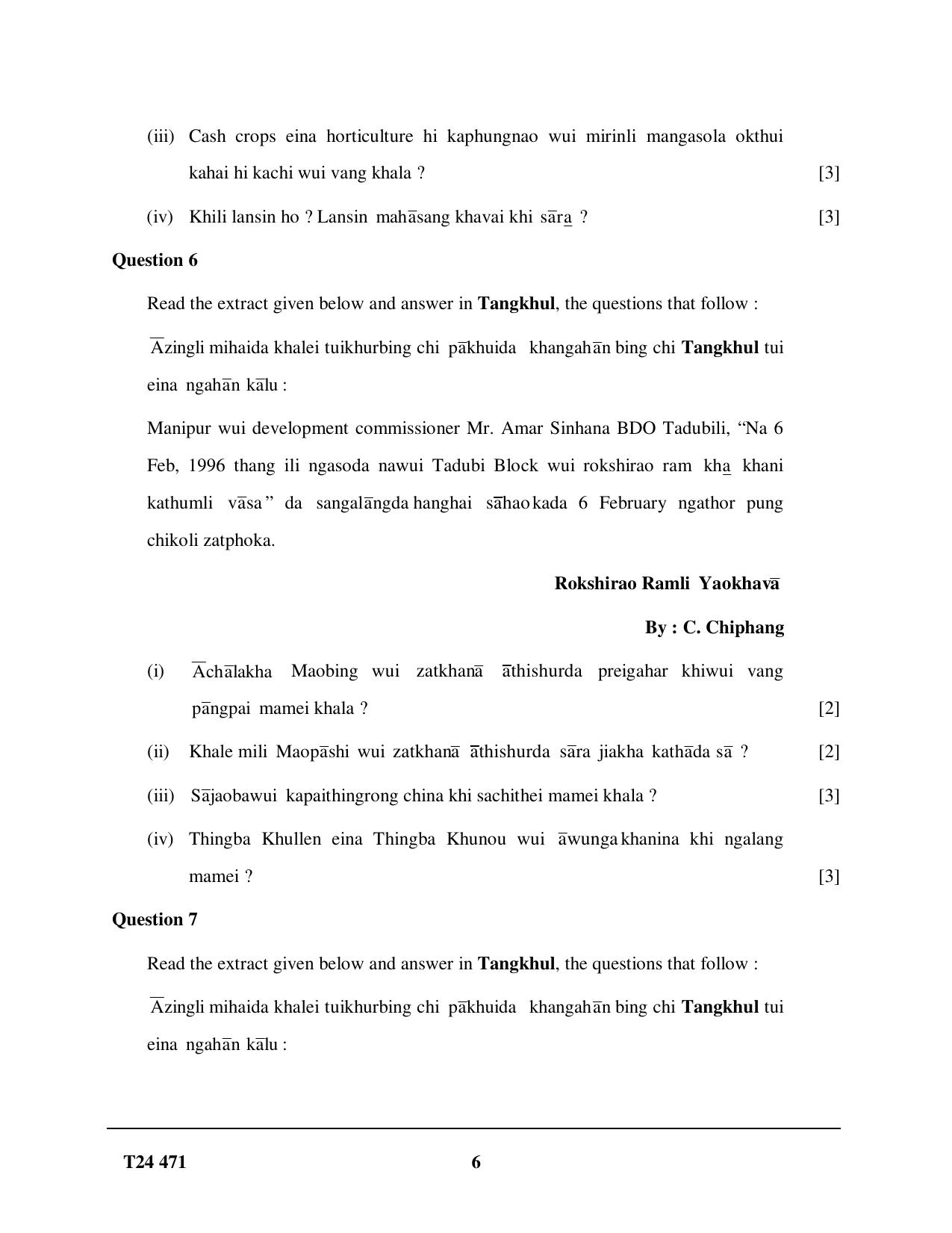 ICSE Class 10 Tangkhul 2024 Question Paper - Page 6