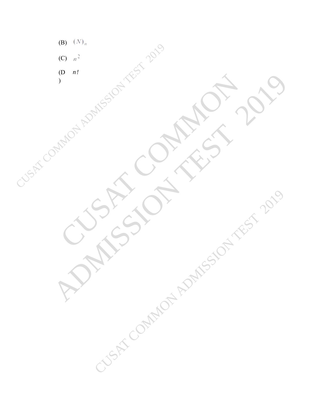 CUSAT CAT 2019 Msc Statistics Question Paper With Answer Key - Page 23