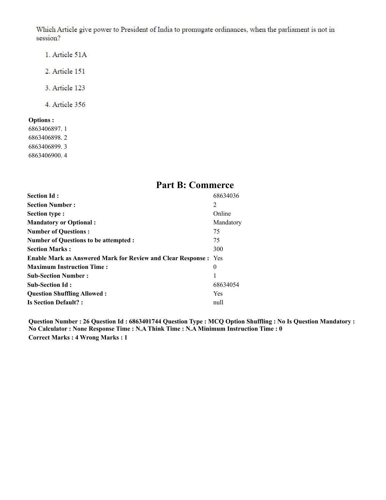 CUET PG 2023: COQP08 – Commerce (Eng.) - Shift 2 (5-06-2023) Question Paper - Page 28