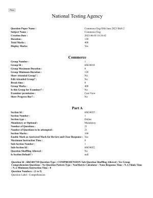 CUET PG 2023: COQP08 – Commerce (Eng.) - Shift 2 (5-06-2023) Question Paper